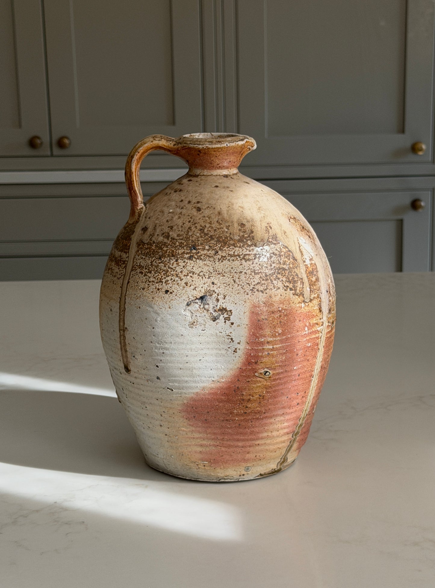 Large Latte Drippy Glaze French Jug