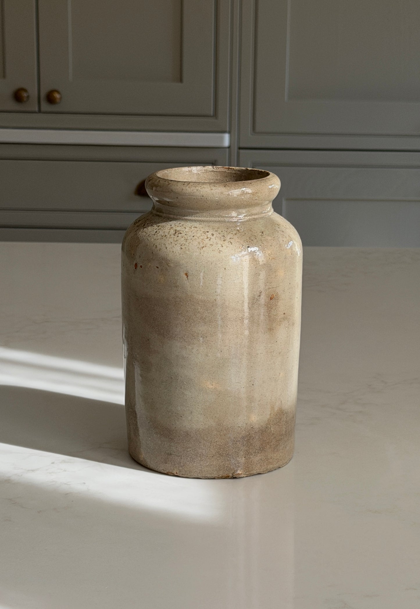 Green Grey French Stoneware pot