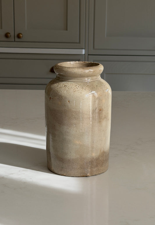 Green Grey French Stoneware pot