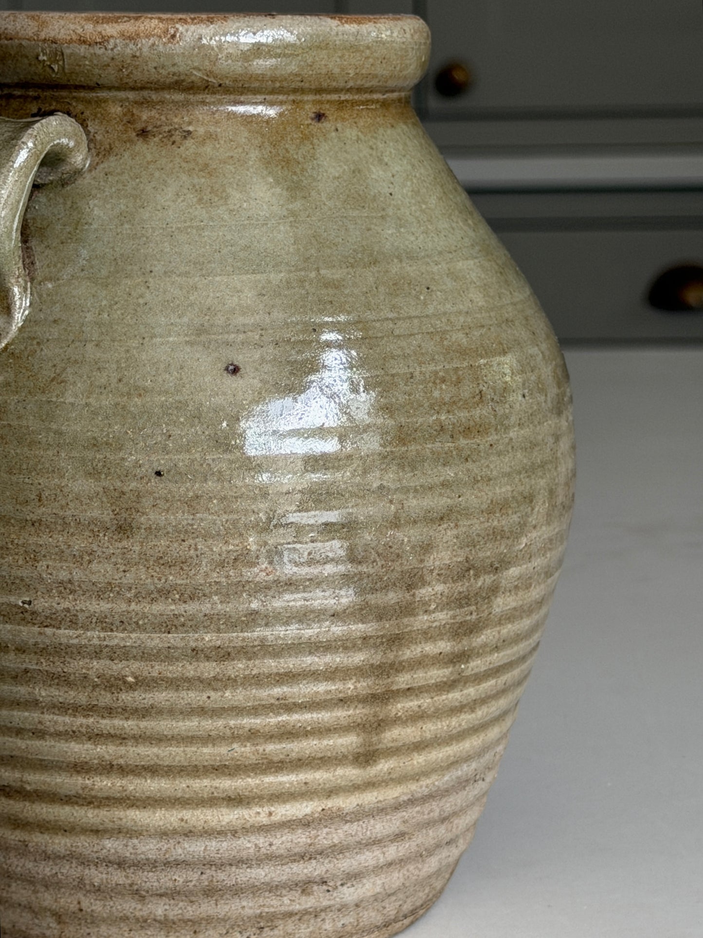 Olive Stoneware Preserving Jar
