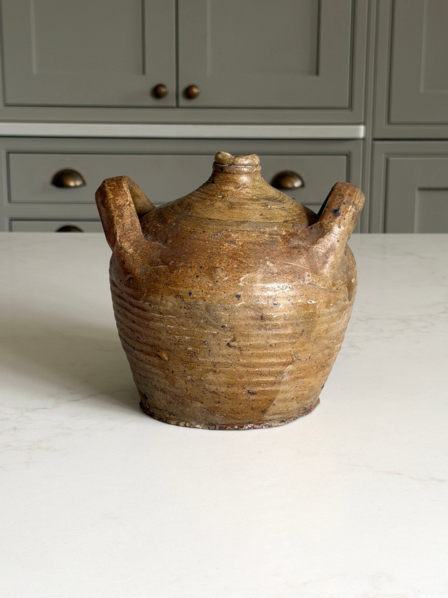Small Khaki - Chesnut Brown French Oil Jug