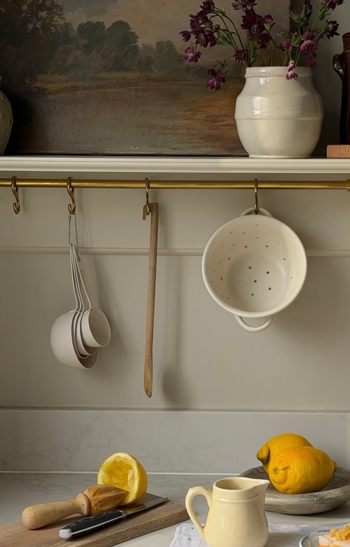 Hand Carved French Wooden Spoon with Hanging Hook