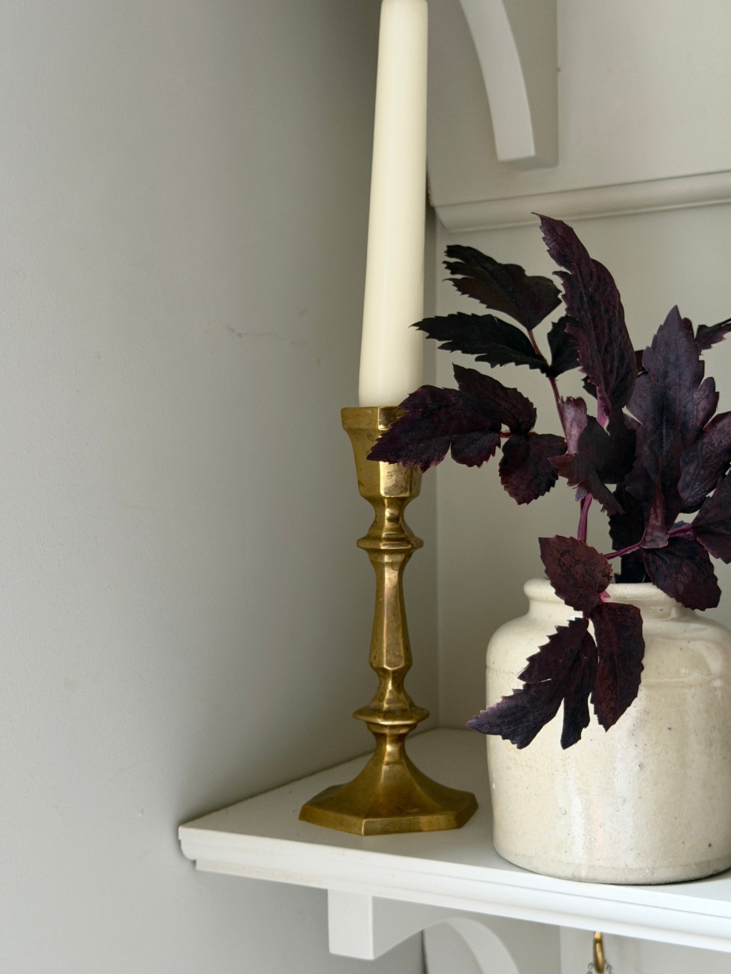 Pair of Antique Brass Candlestick Holders