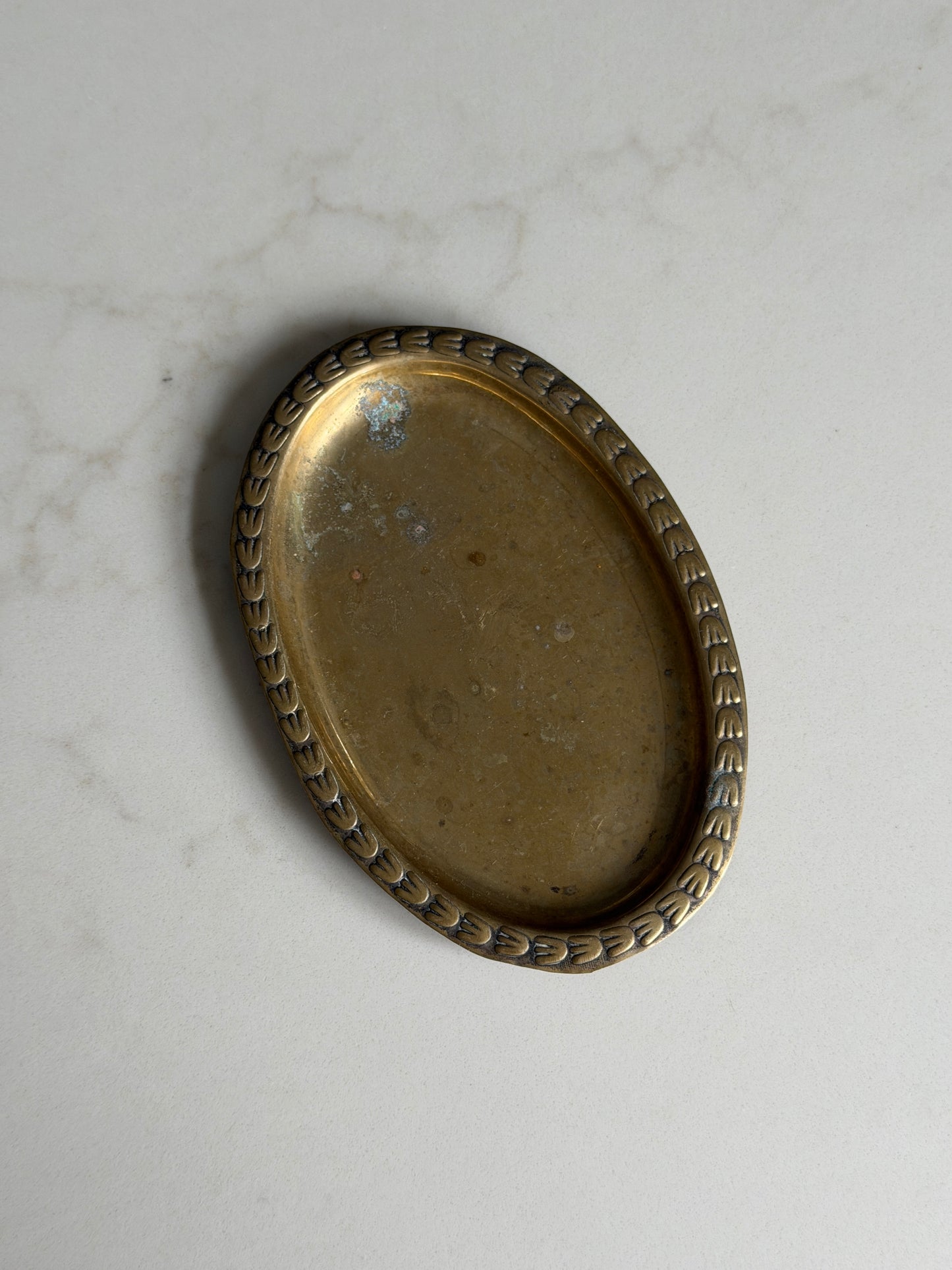 Oval French brass trinket tray