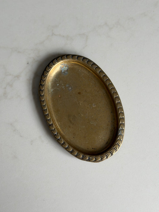 Oval French brass trinket tray