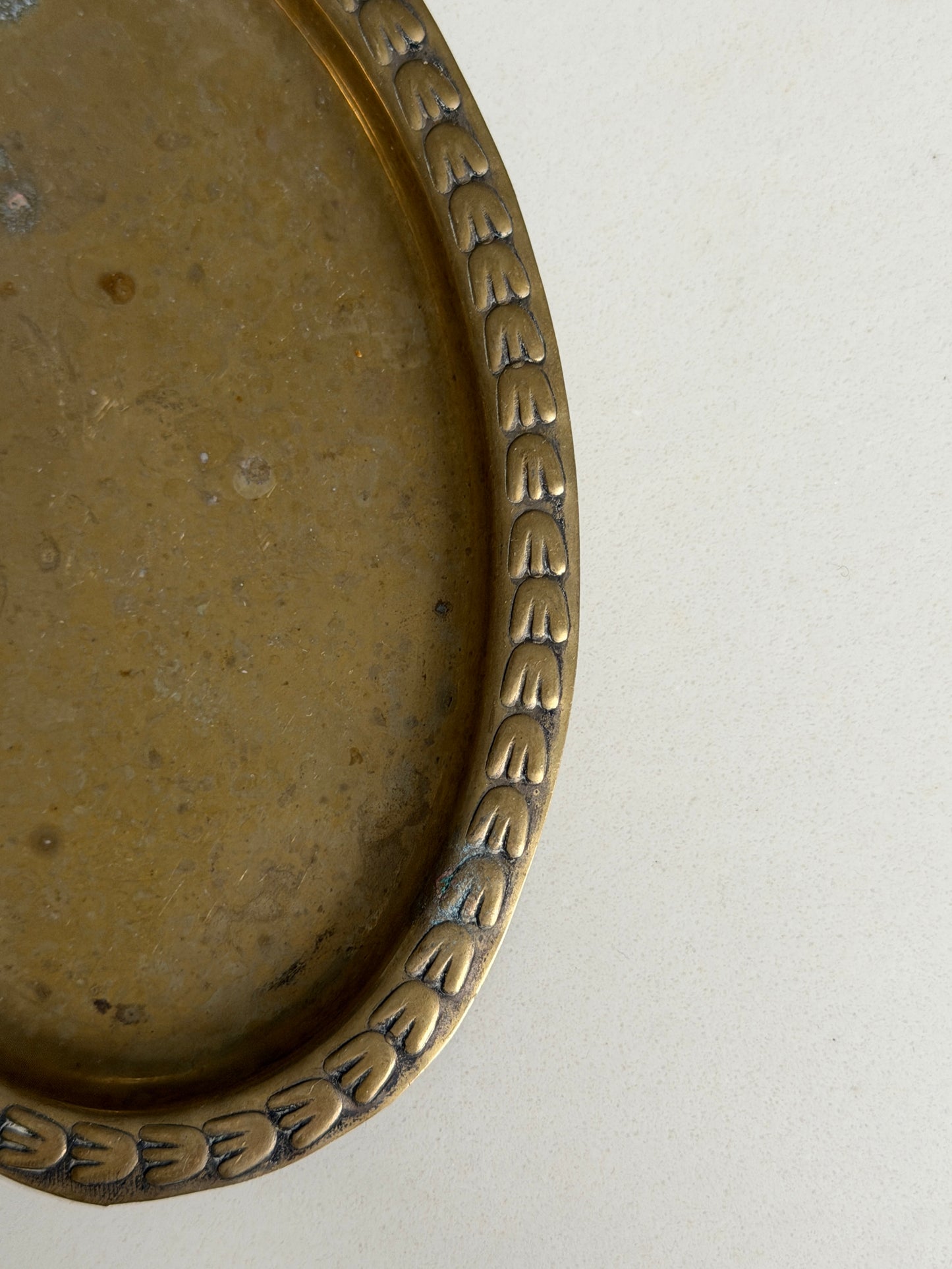 Oval French brass trinket tray