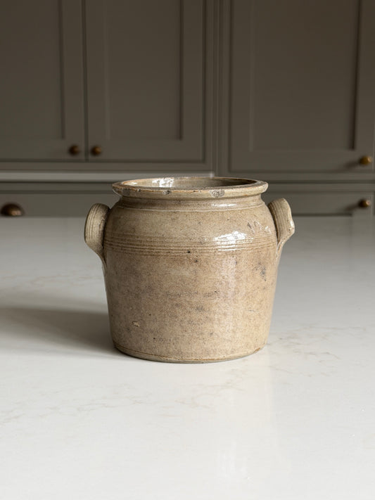 Mottled Khaki Mini French Confit Pot