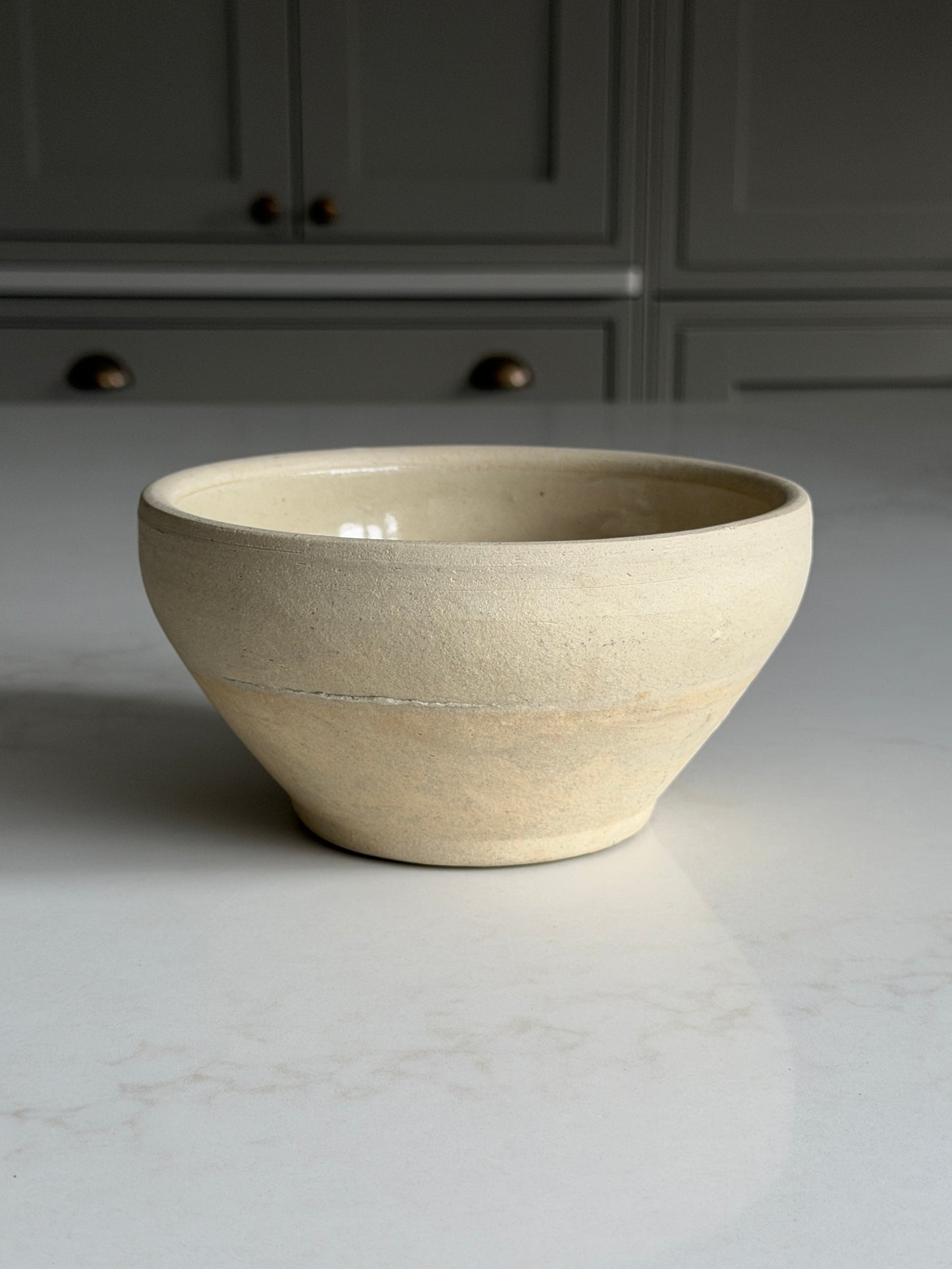 Half-Glazed French Provincial Stoneware Bowls