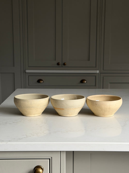Half-Glazed French Provincial Stoneware Bowls