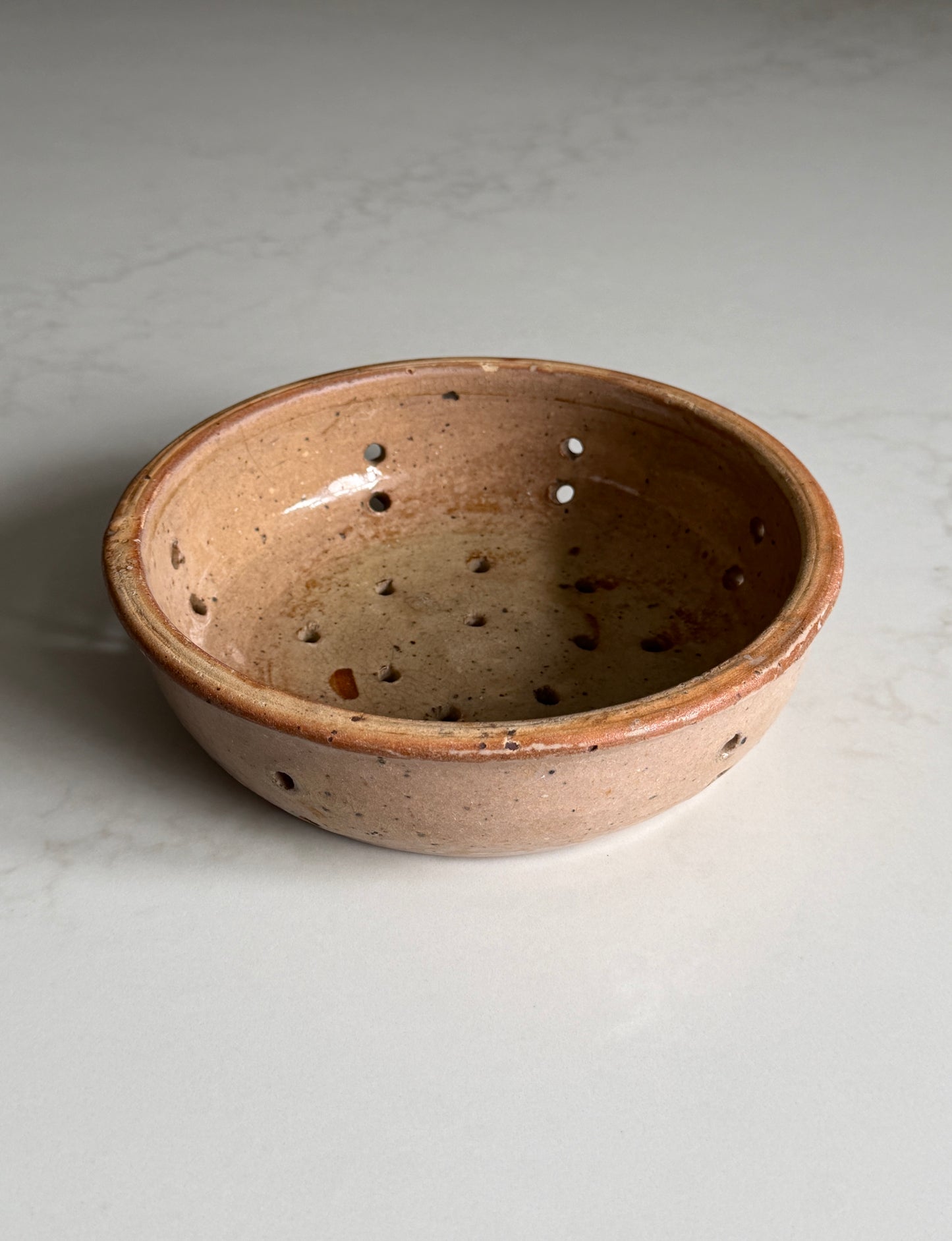 Large Pink-Terracotta Cheesestrainer