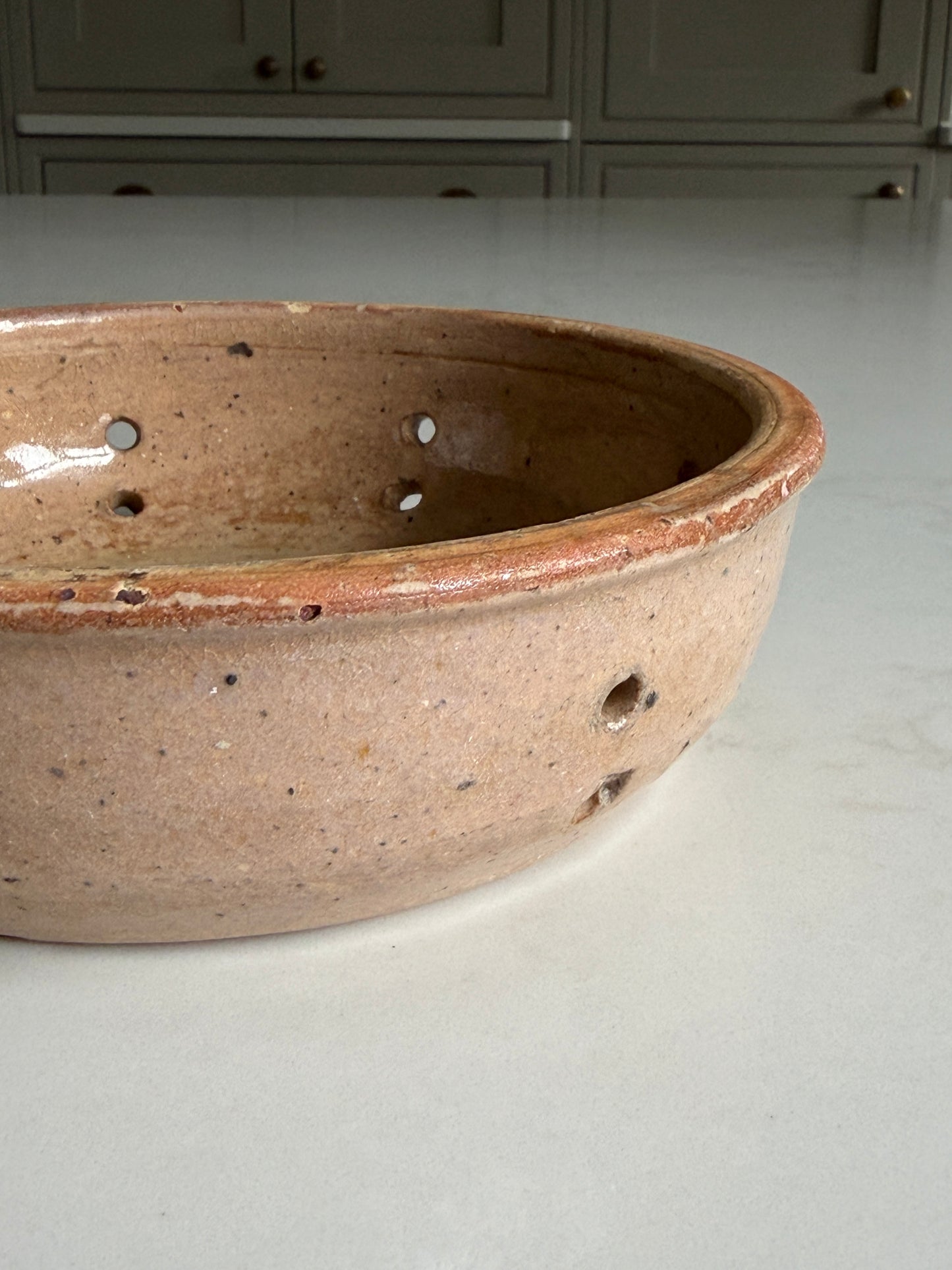 Large Pink-Terracotta Cheesestrainer