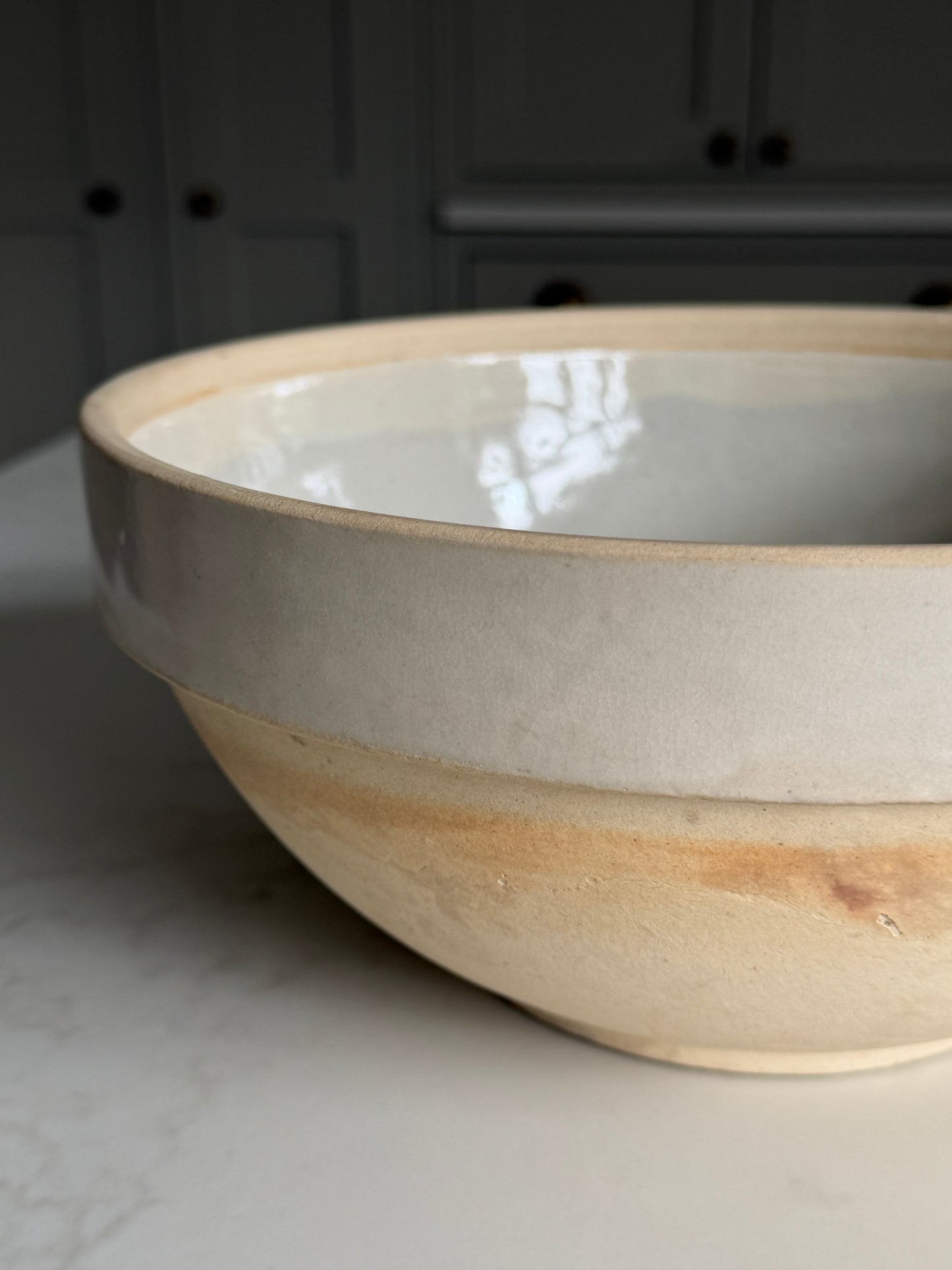 Large Off-White French Baking Bowl