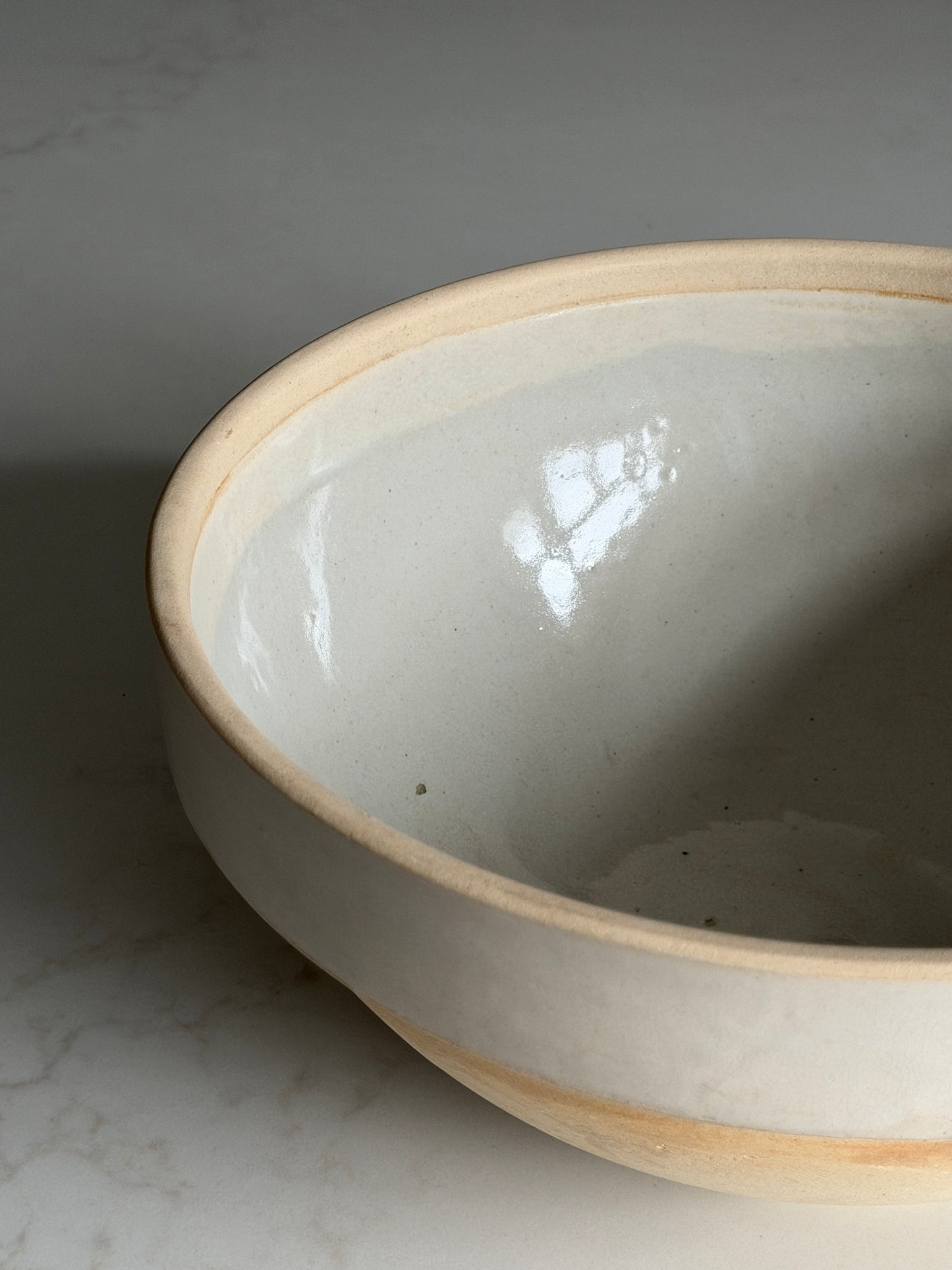 Large Off-White French Baking Bowl