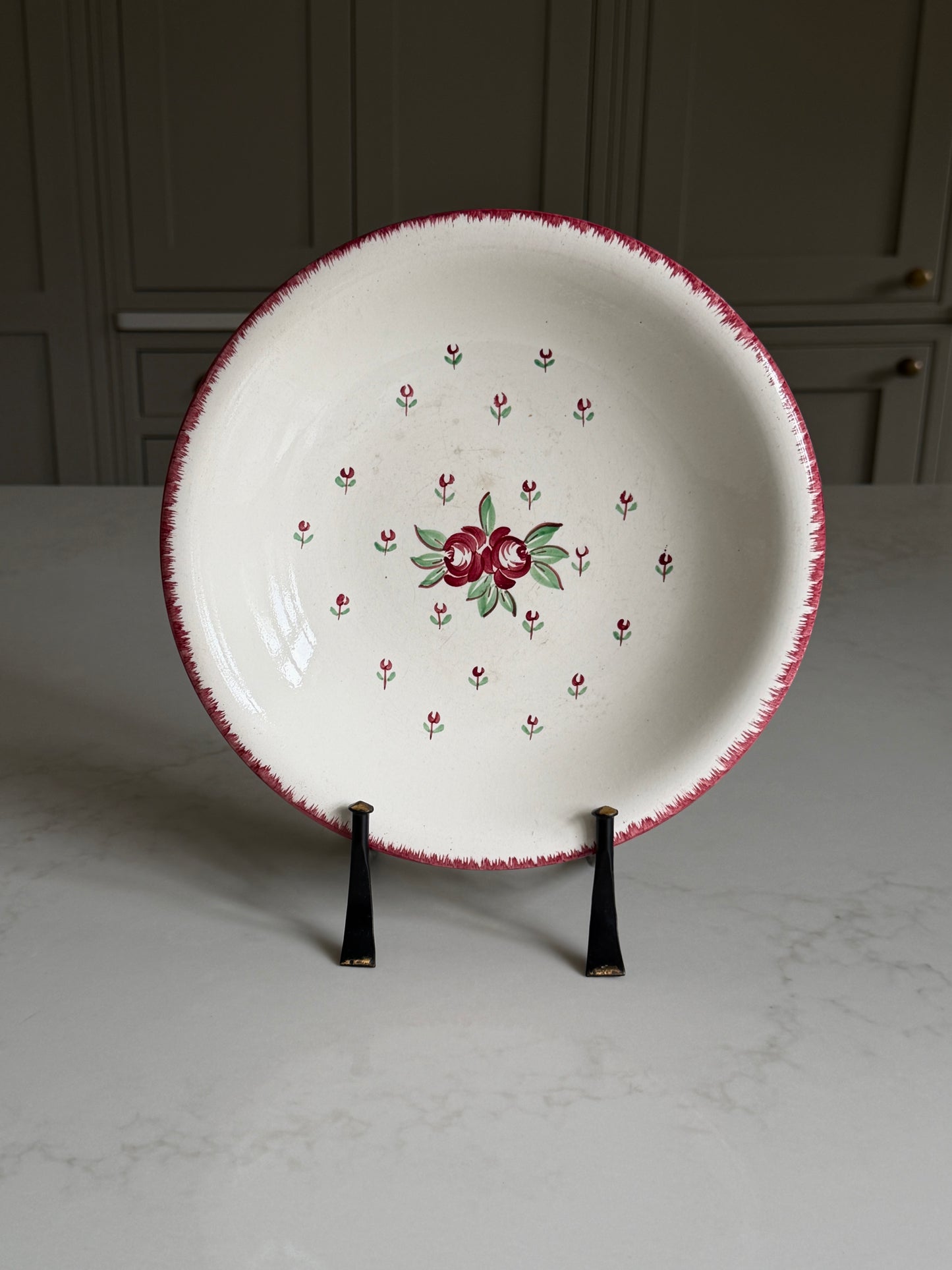 Shallow French Bowl with Delicate Floral Detail
