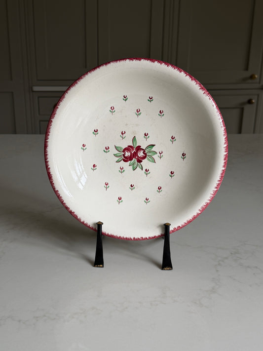 Shallow French Bowl with Delicate Floral Detail