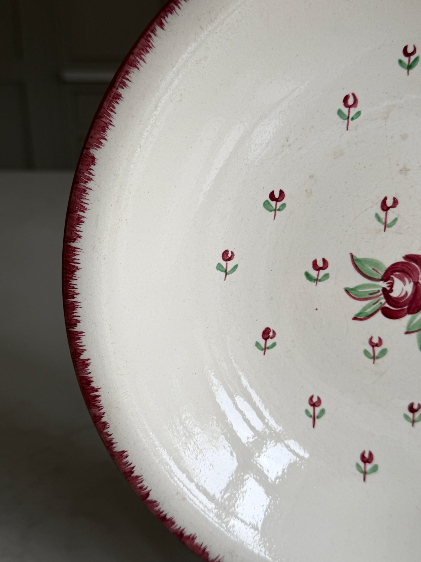 Shallow French Bowl with Delicate Floral Detail