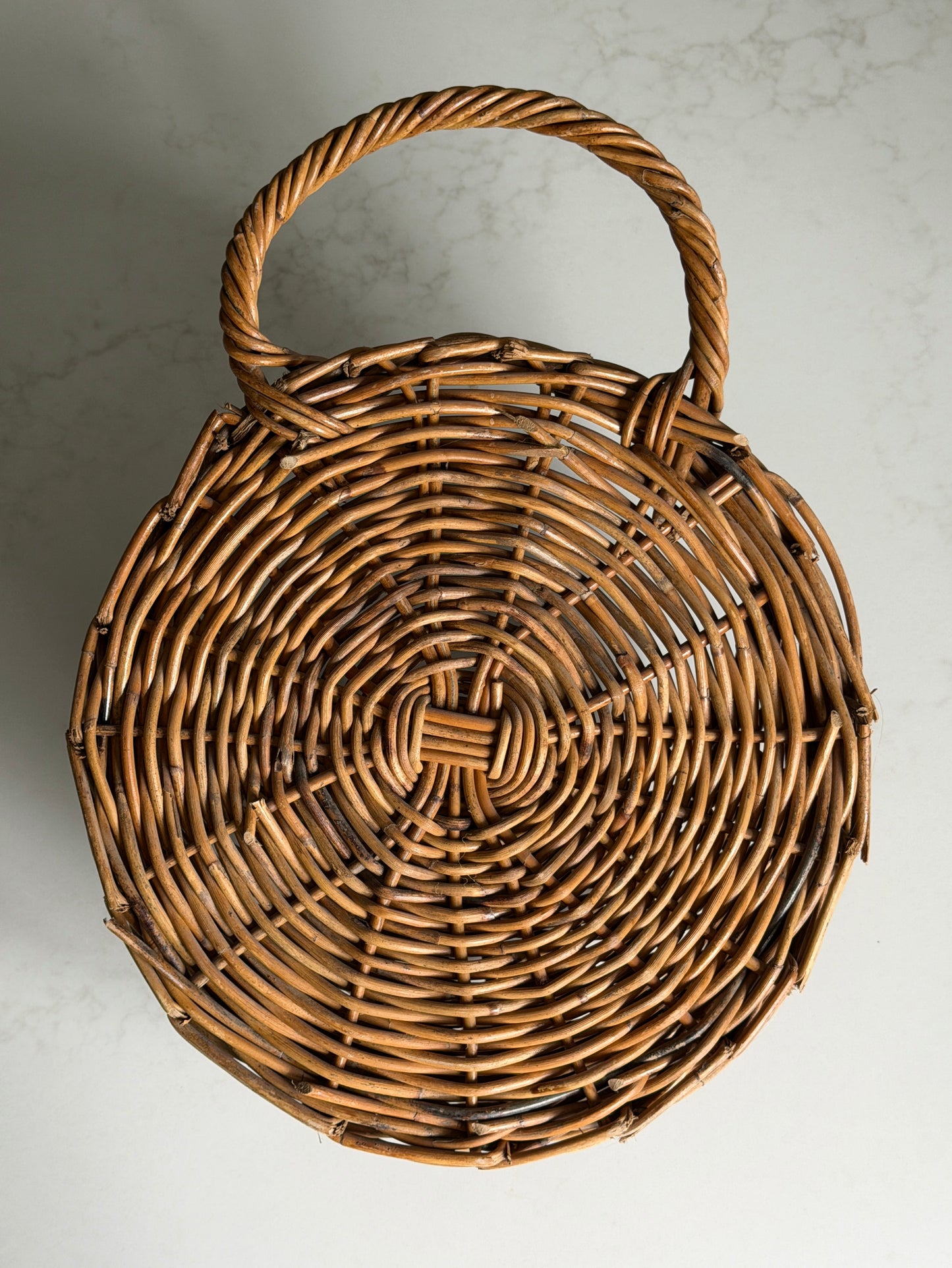 Large Wall-Hung Wicker Basket