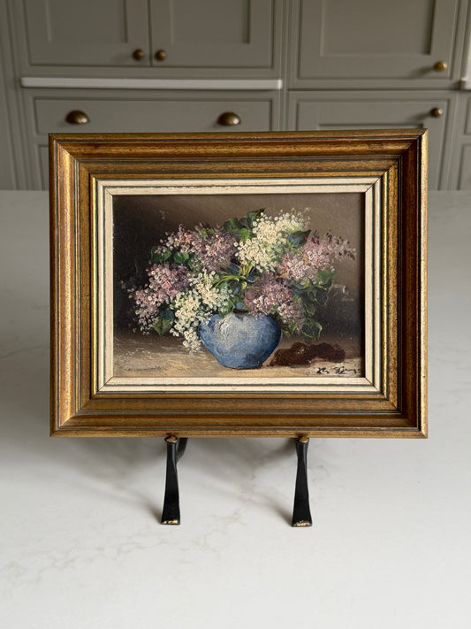French Signed & Framed Moody Floral Study