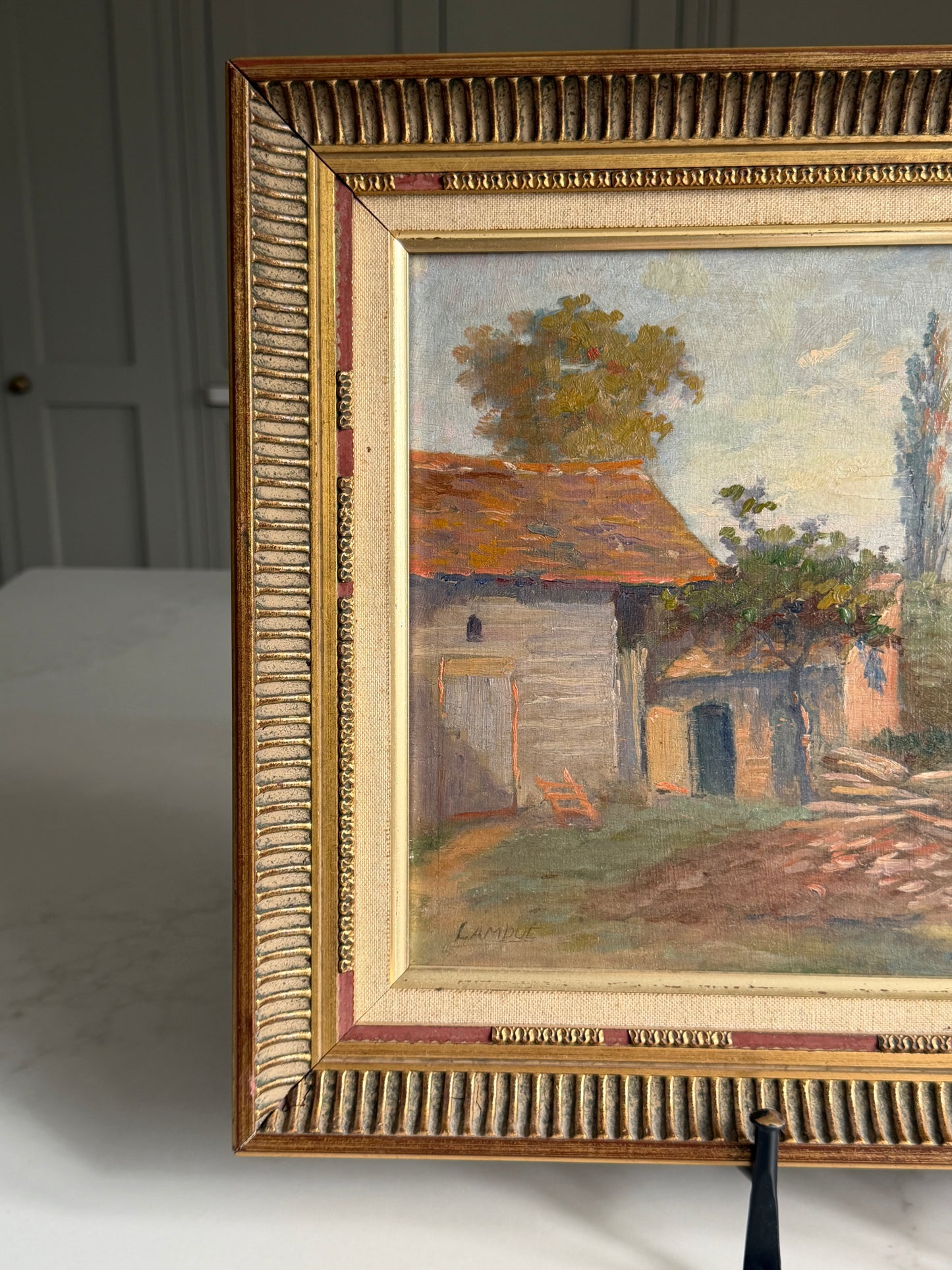 French Signed & Framed Rural Landsape Oil Painting
