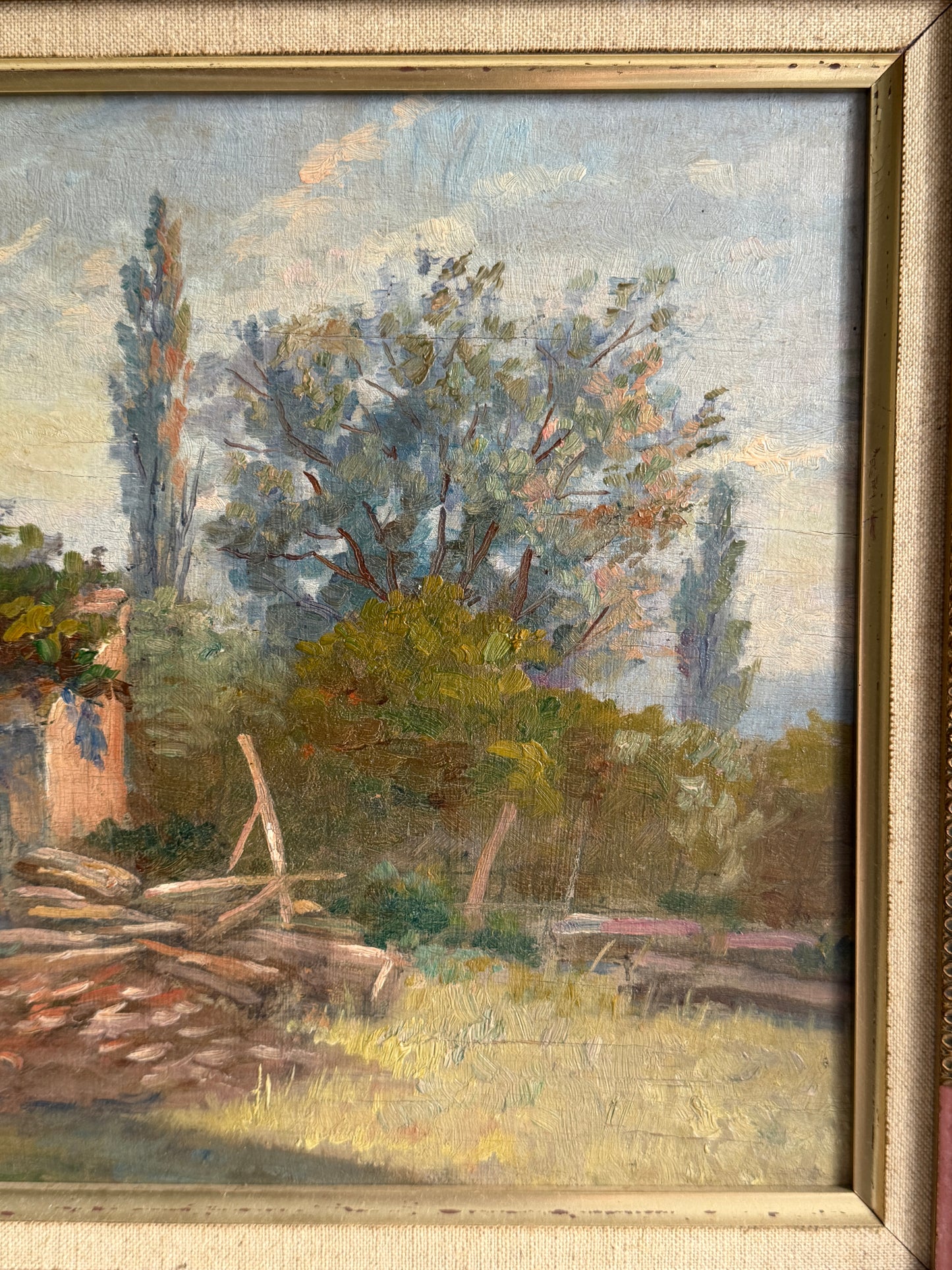 French Signed & Framed Rural Landsape Oil Painting