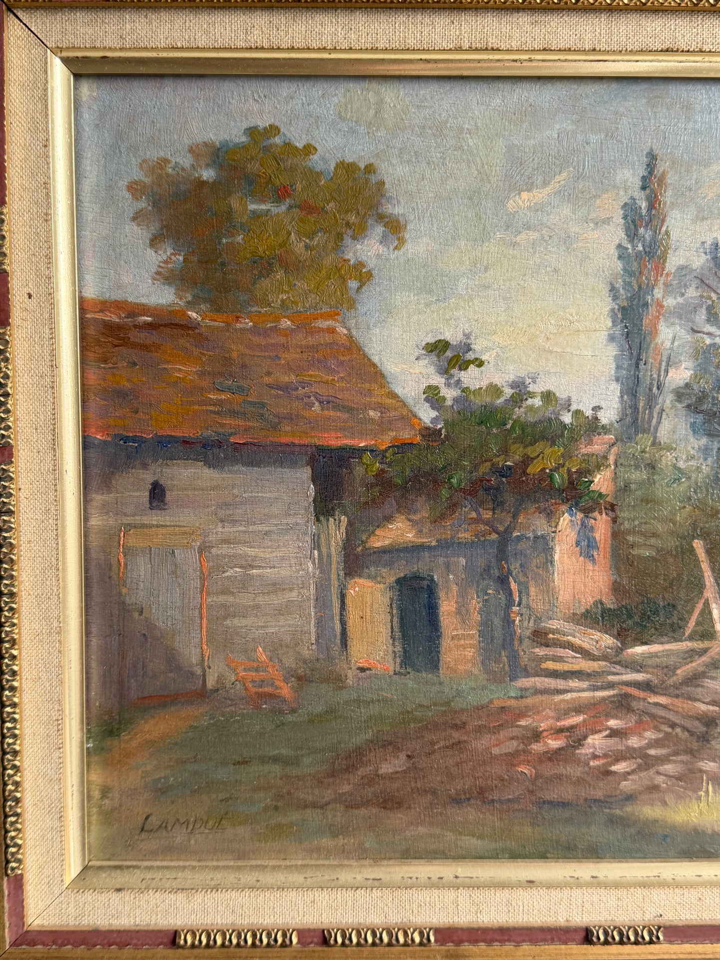 French Signed & Framed Rural Landsape Oil Painting