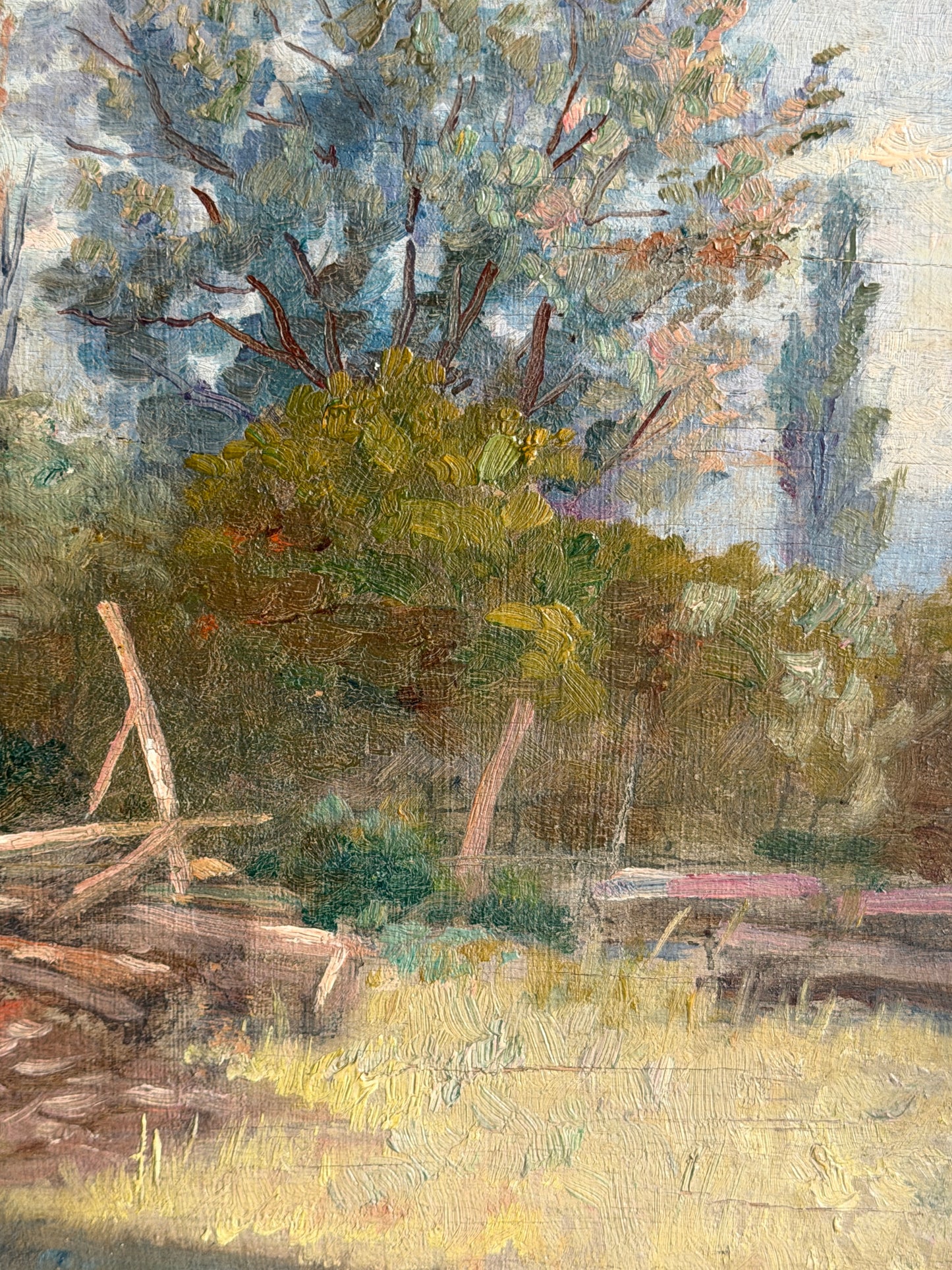 French Signed & Framed Rural Landsape Oil Painting