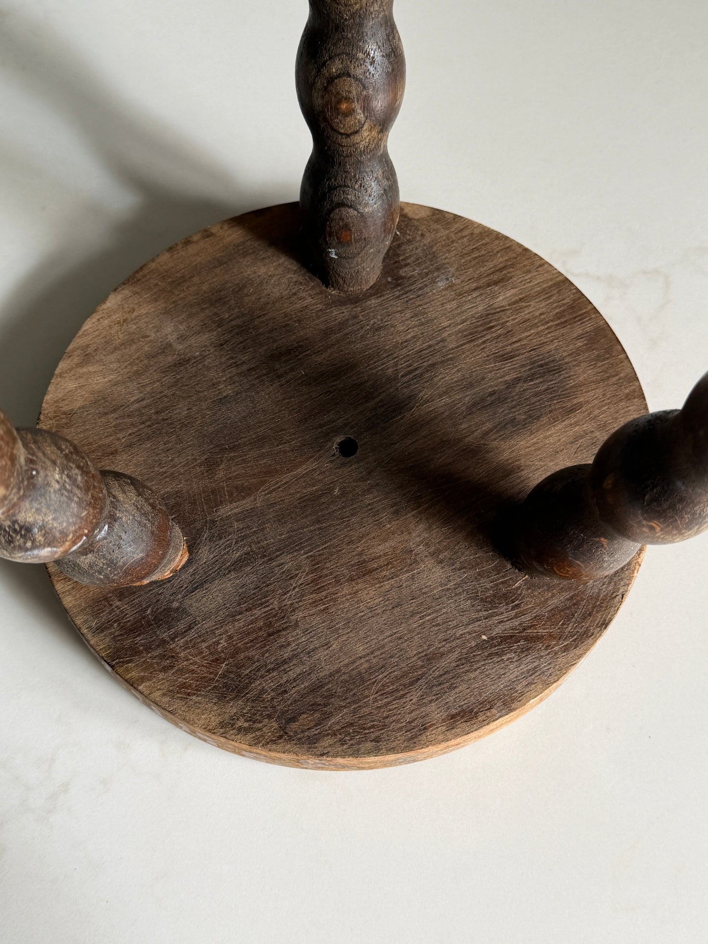 Small Round French Bobbin Milking Stool