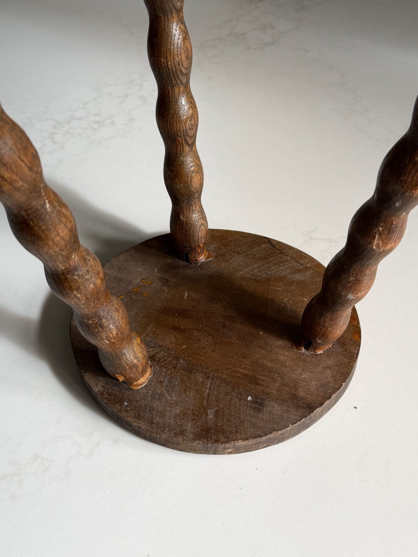 Small Round French Bobbin Milking Stool
