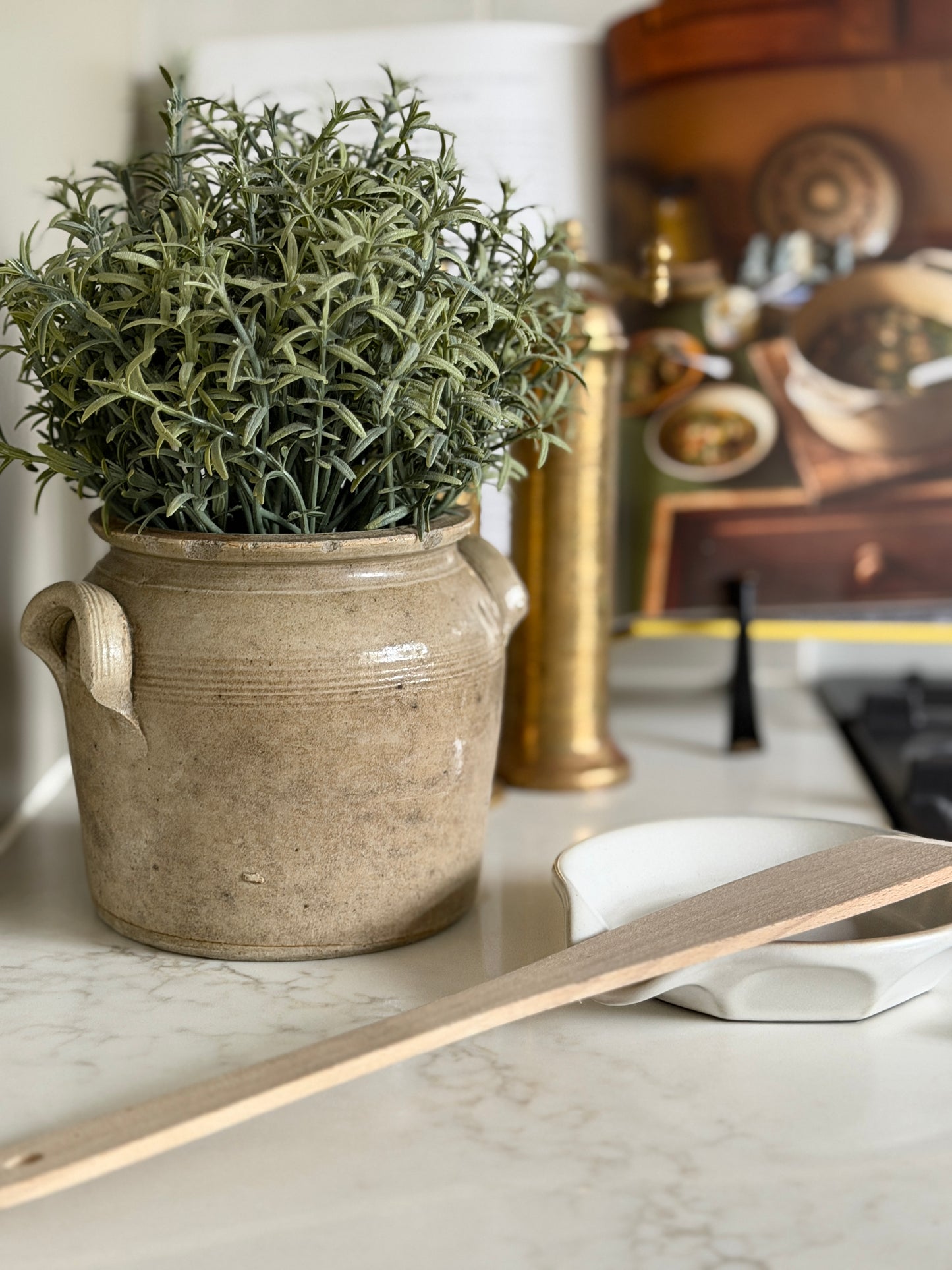 Mottled Khaki Mini French Confit Pot