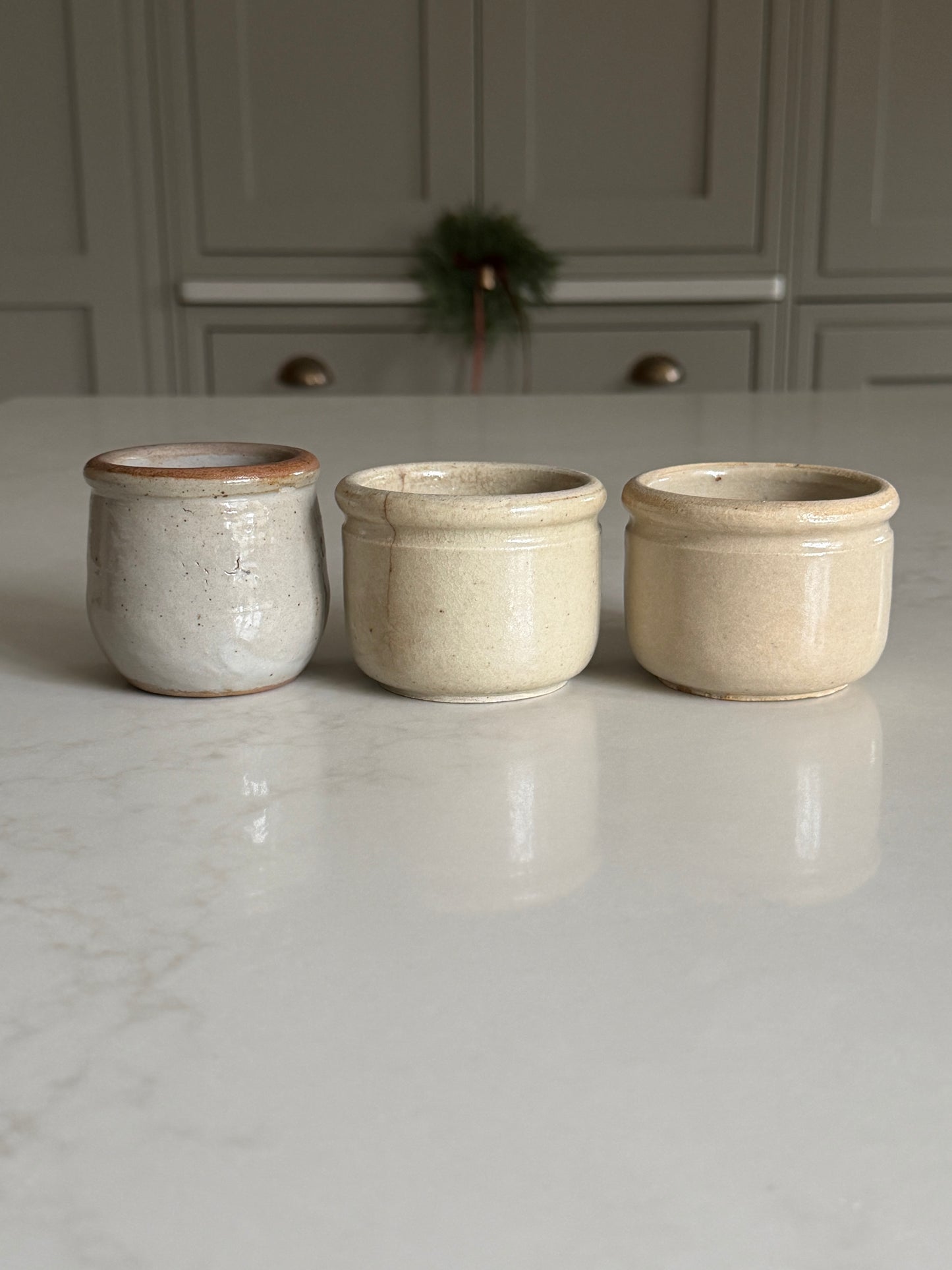 French Stoneware Yogurt Pots