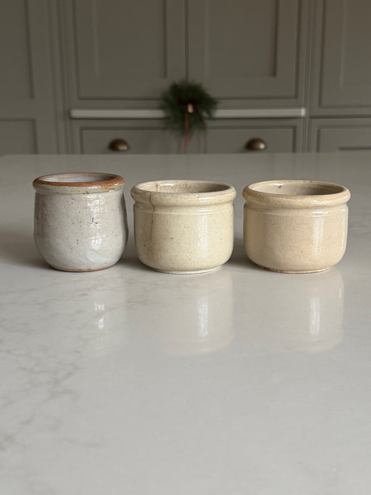 French Stoneware Yogurt Pots