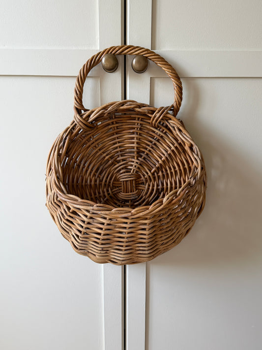 Large Wall-Hung Wicker Basket