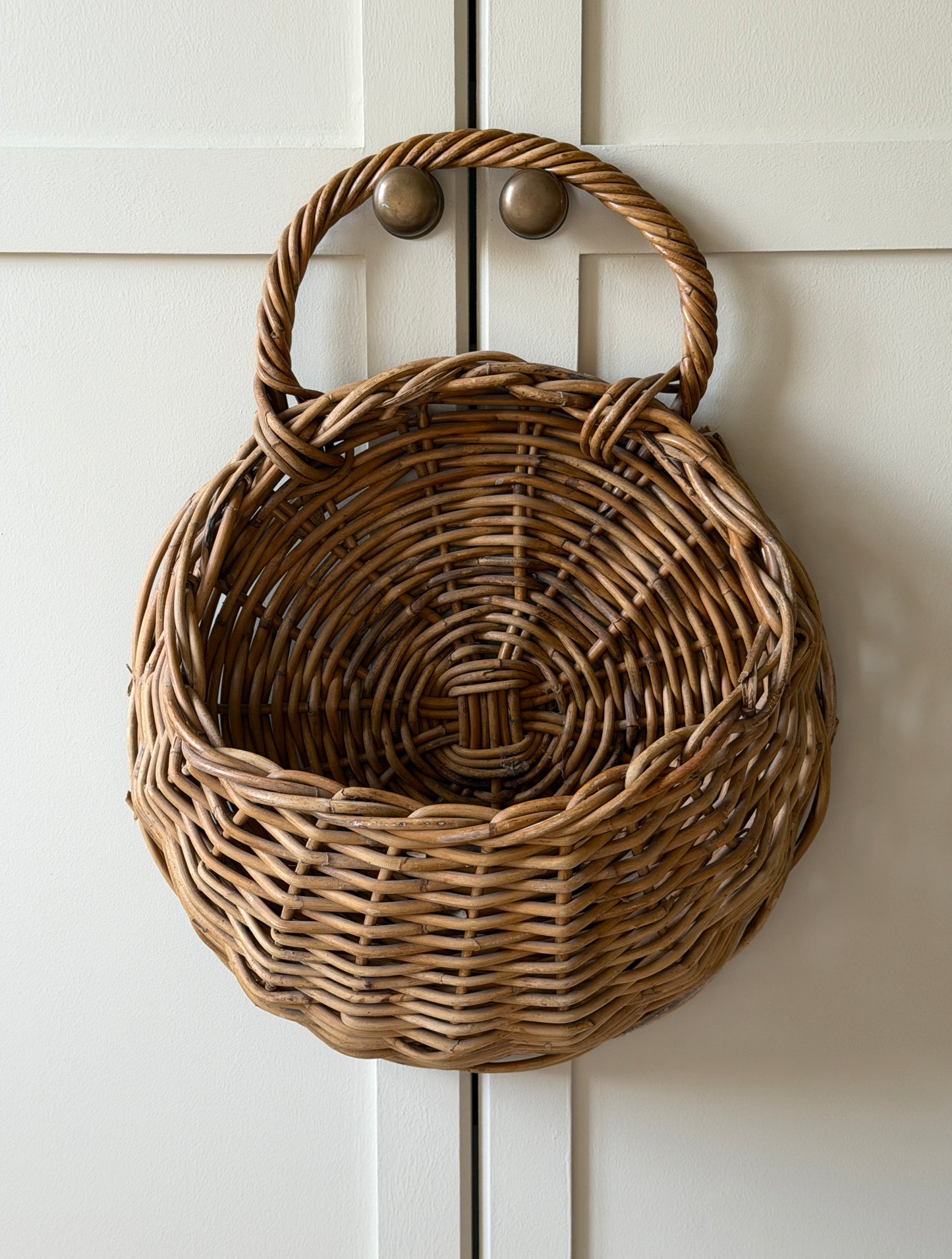 Large Wall-Hung Wicker Basket