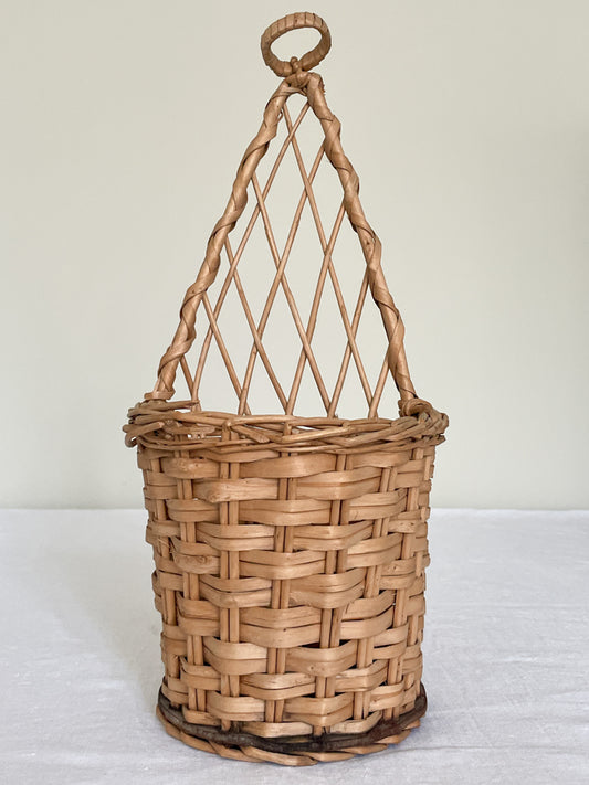 Vintage Wall Hung Wicker Planter