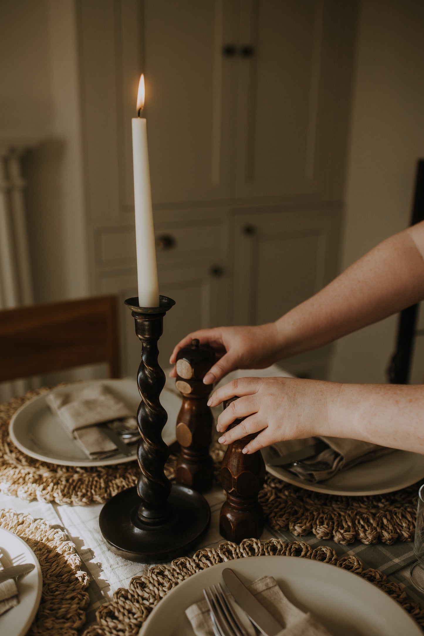 Vintage Salt Shaker & Pepper Grinder Set