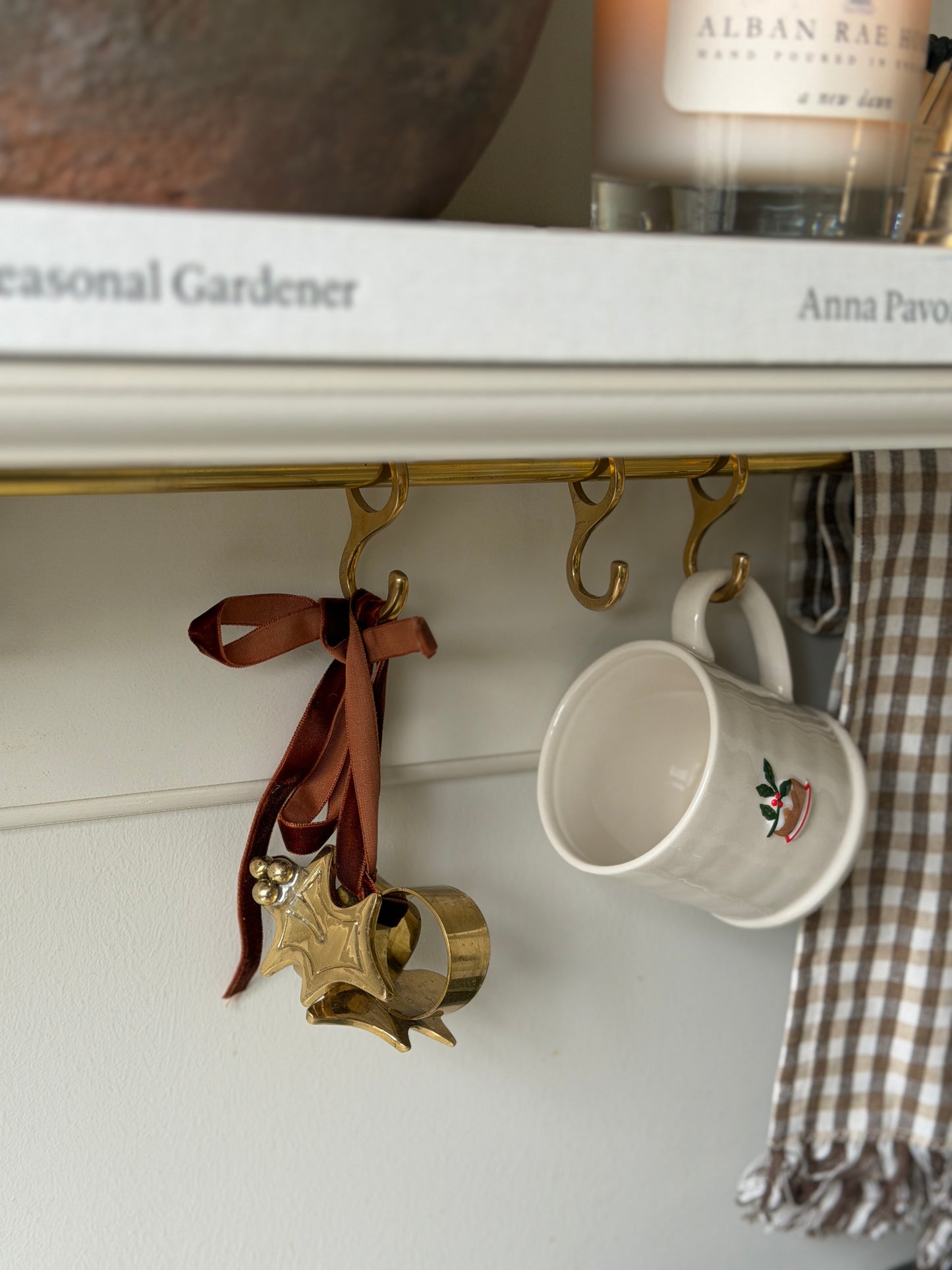 Pair of Brass Holly Napkin Holders