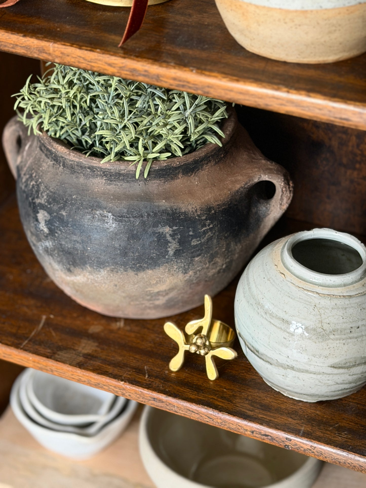 Small Black Turkish Terracotta Pot