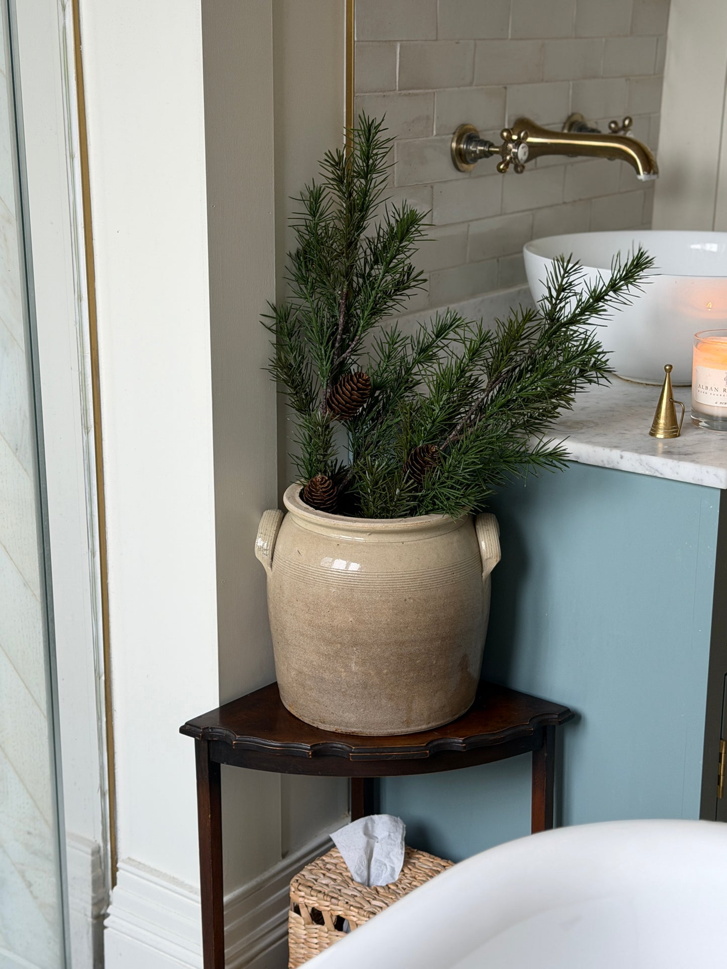 Large Brown Mottled French Confit Pot