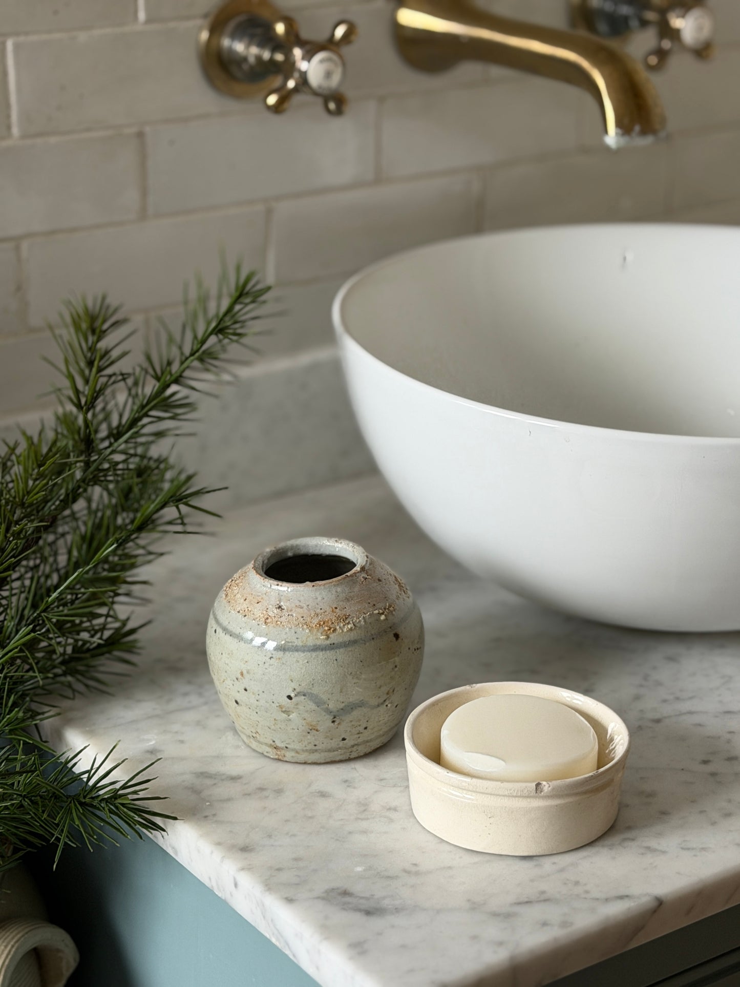 Small White Victorian Stoneware Dishes