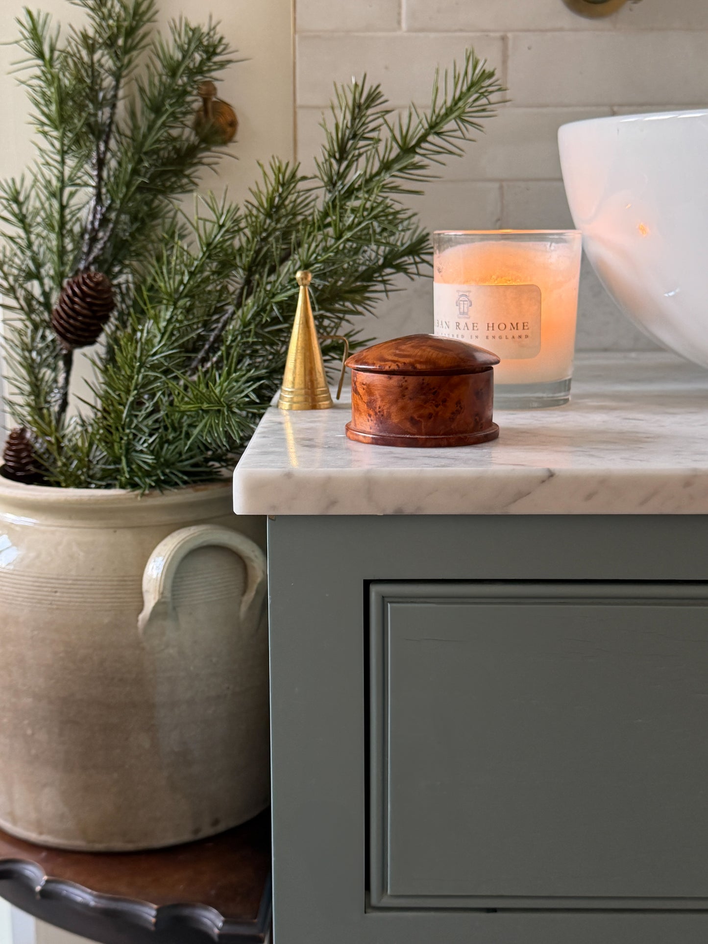 Small Burlwood Lidded Pot