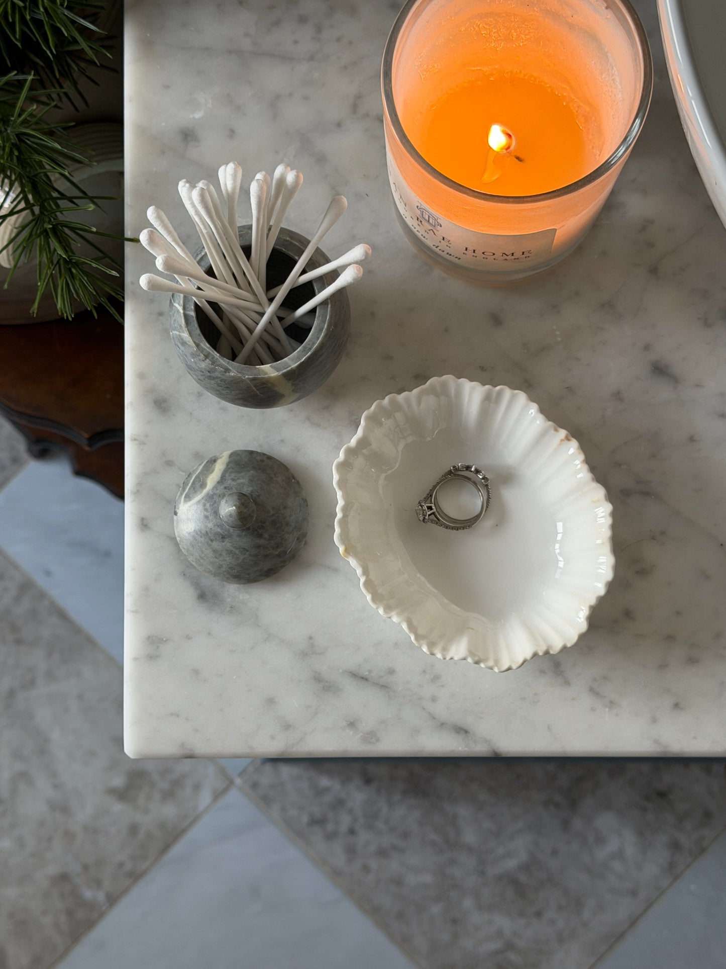 White Scalloped Trinket Dish