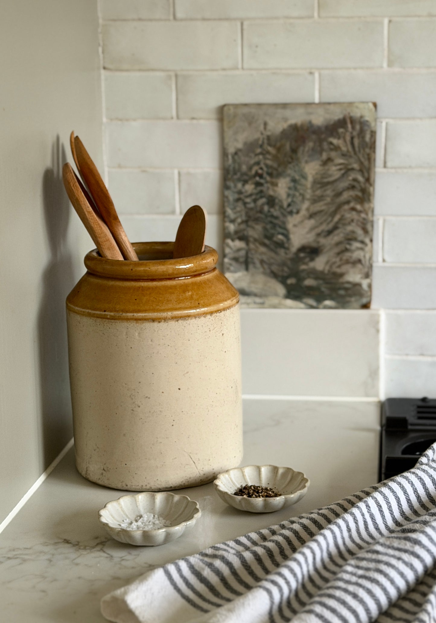 Two-Toned Victorian Salt-Glazed Stoneware Pot