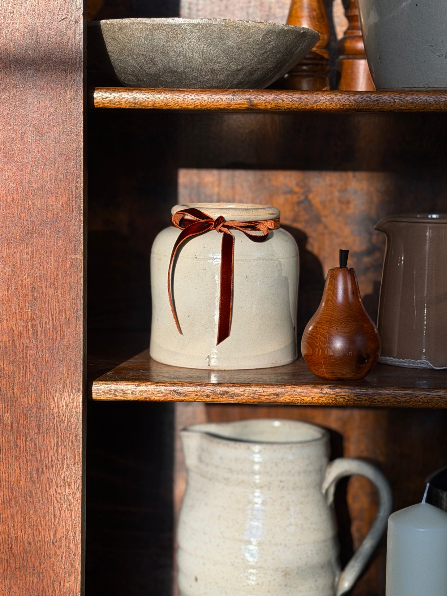 Medium French Greige Stoneware Pot