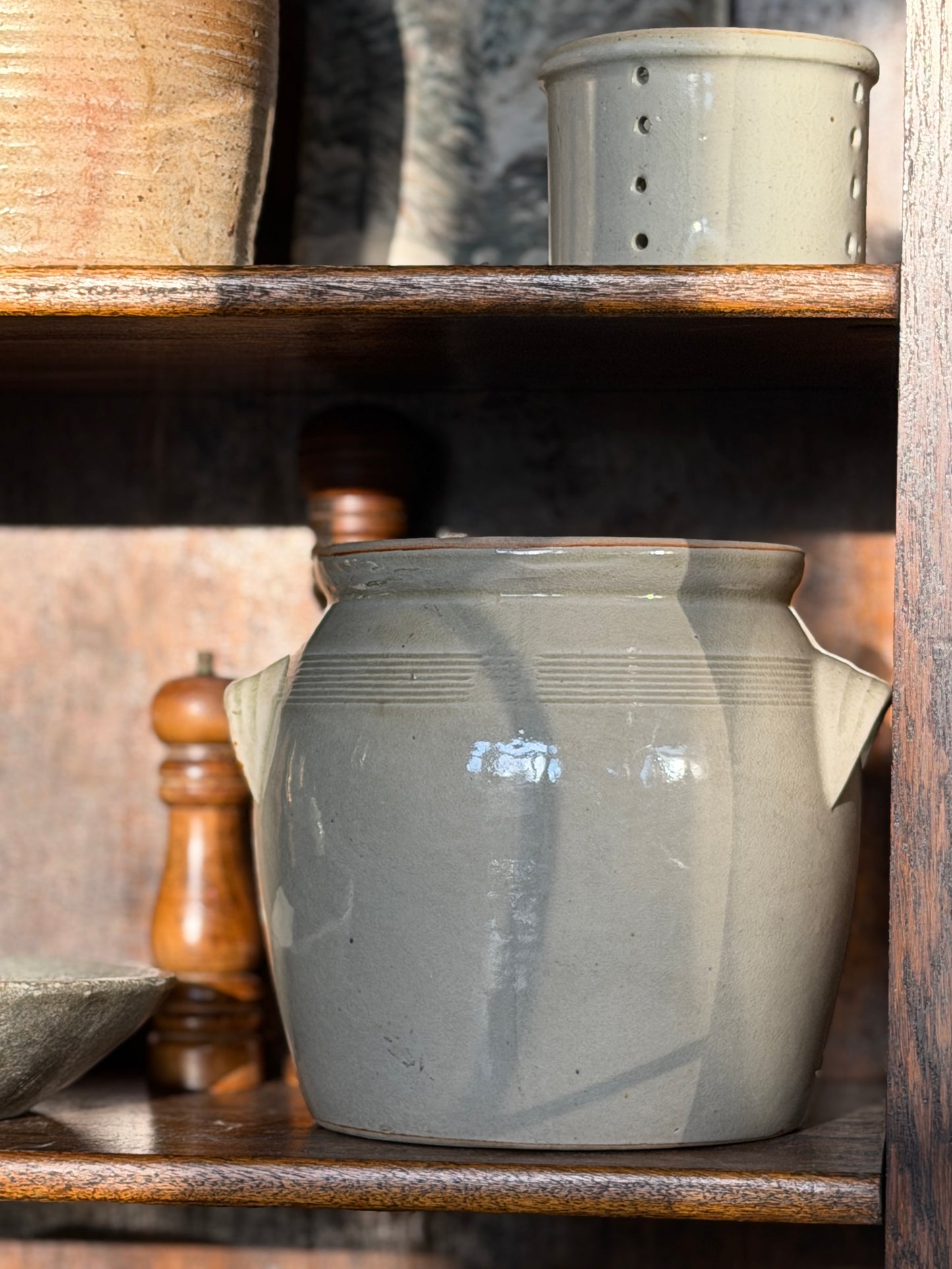 Green-Grey French Confit Pot