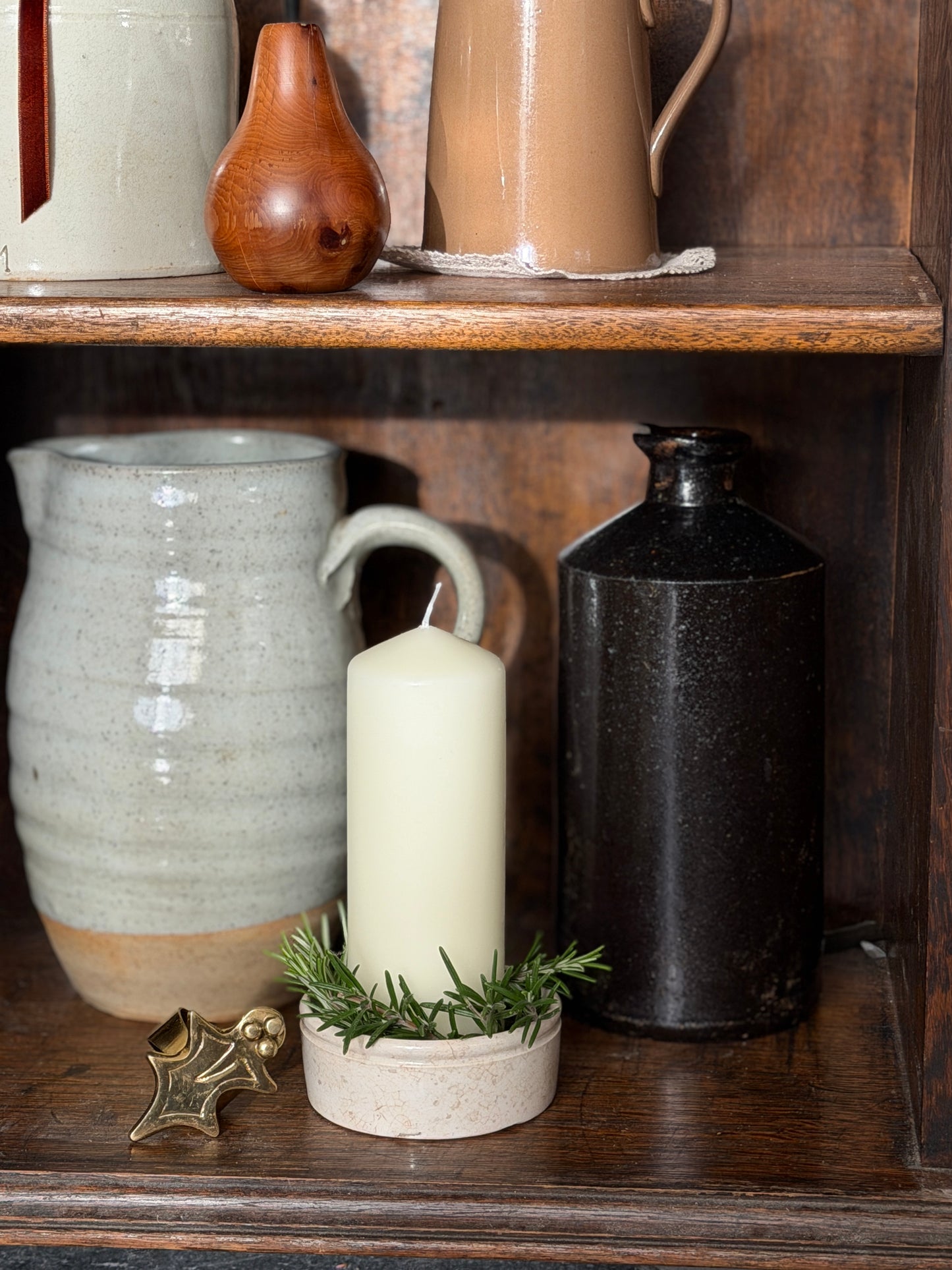 Pair of Brass Holly Napkin Holders