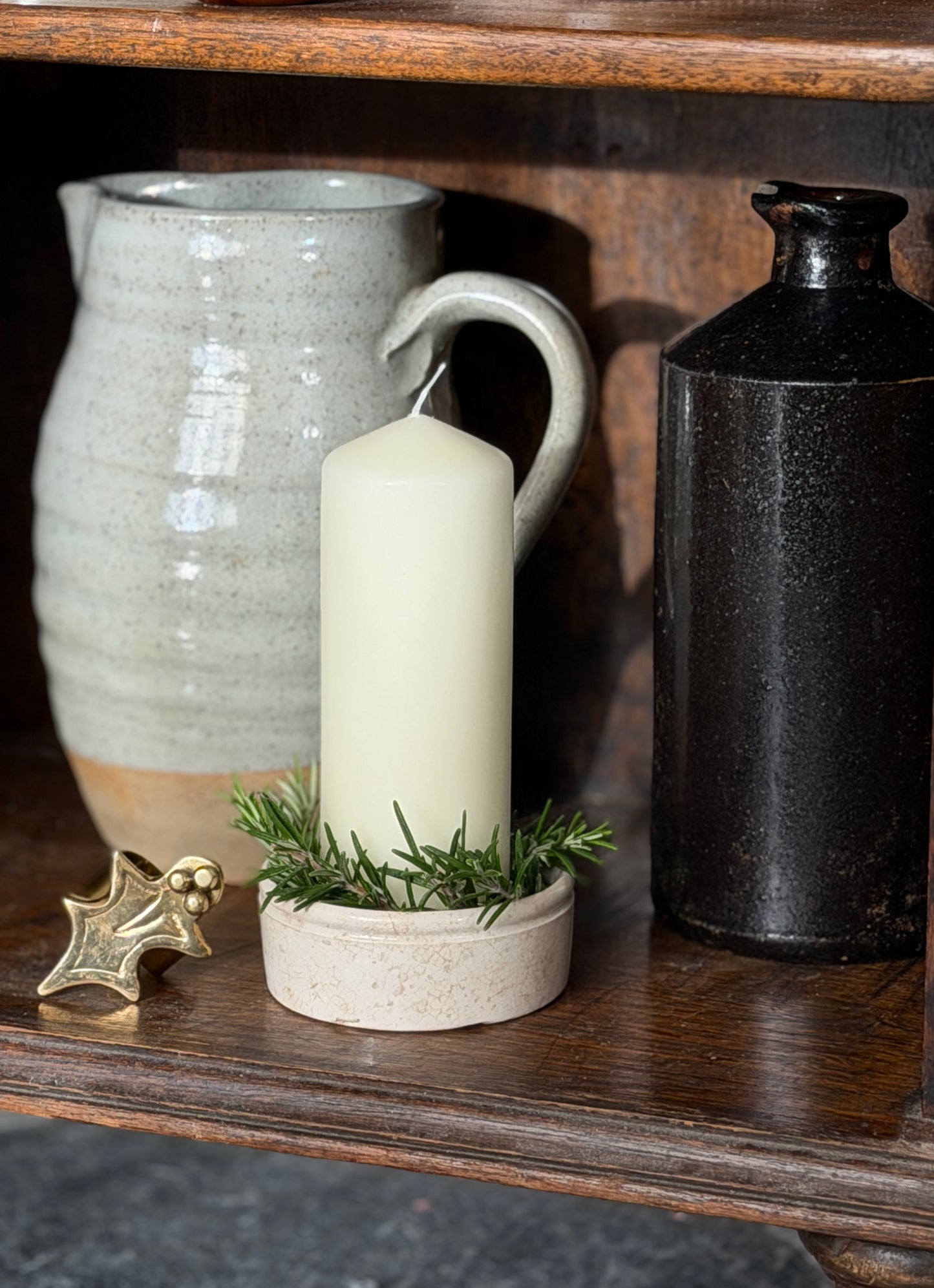 Large Black Stoneware Ink Bottle
