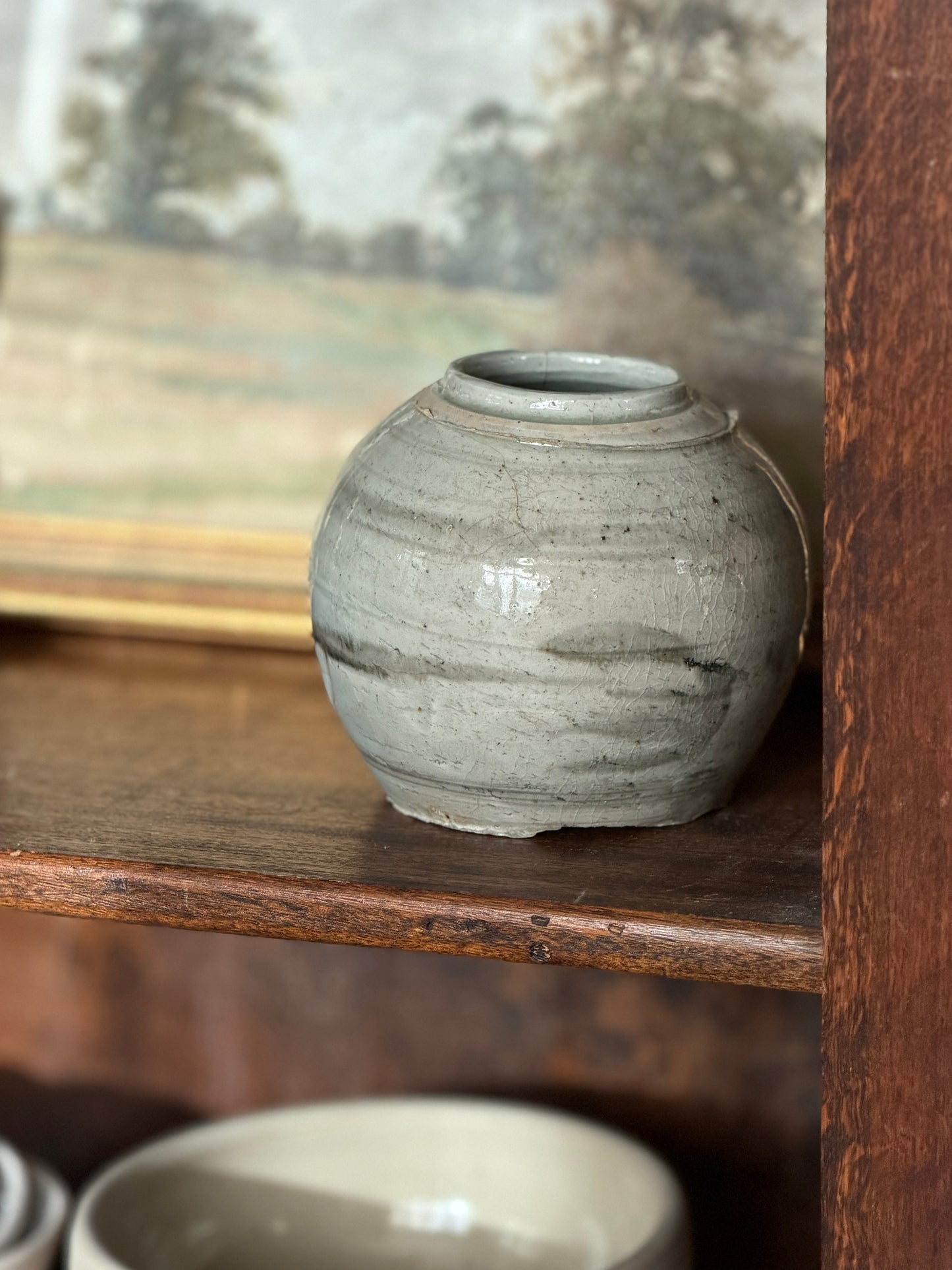 Grey Painted Ginger Jar
