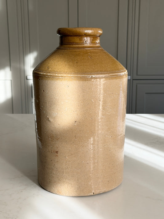 XL Brown Victorian Salt-Glazed Stoneware Pot