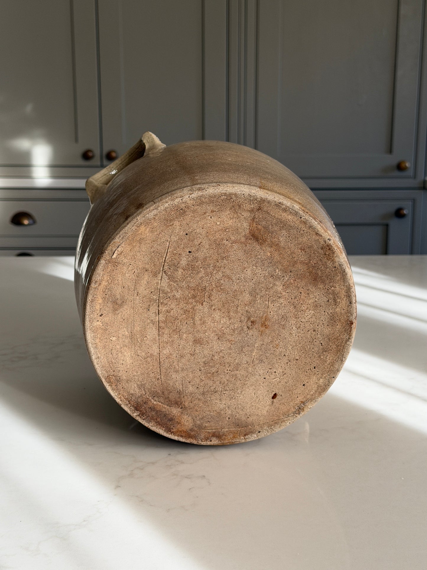 Large Brown Mottled French Confit Pot