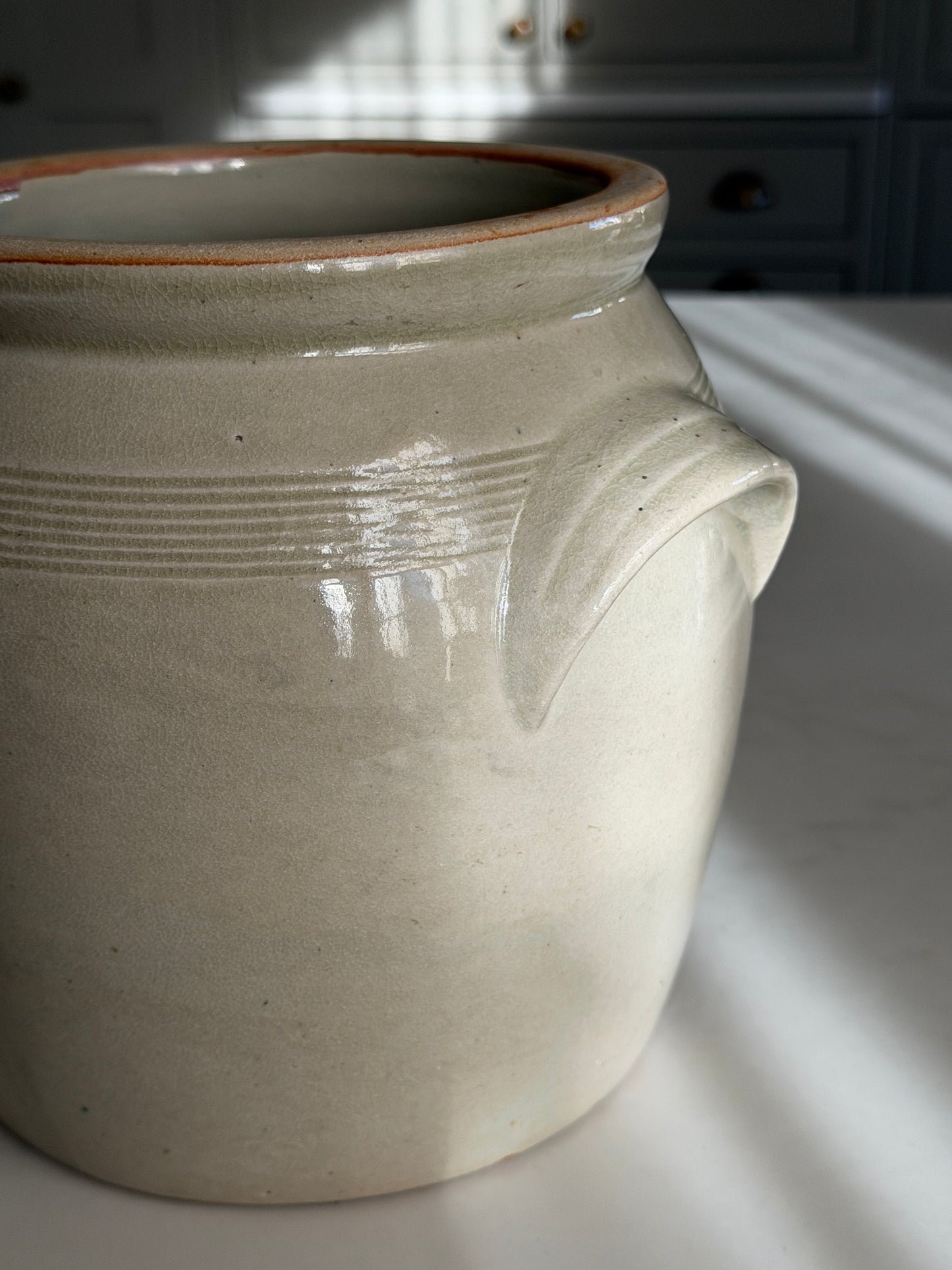 Green-Grey French Confit Pot